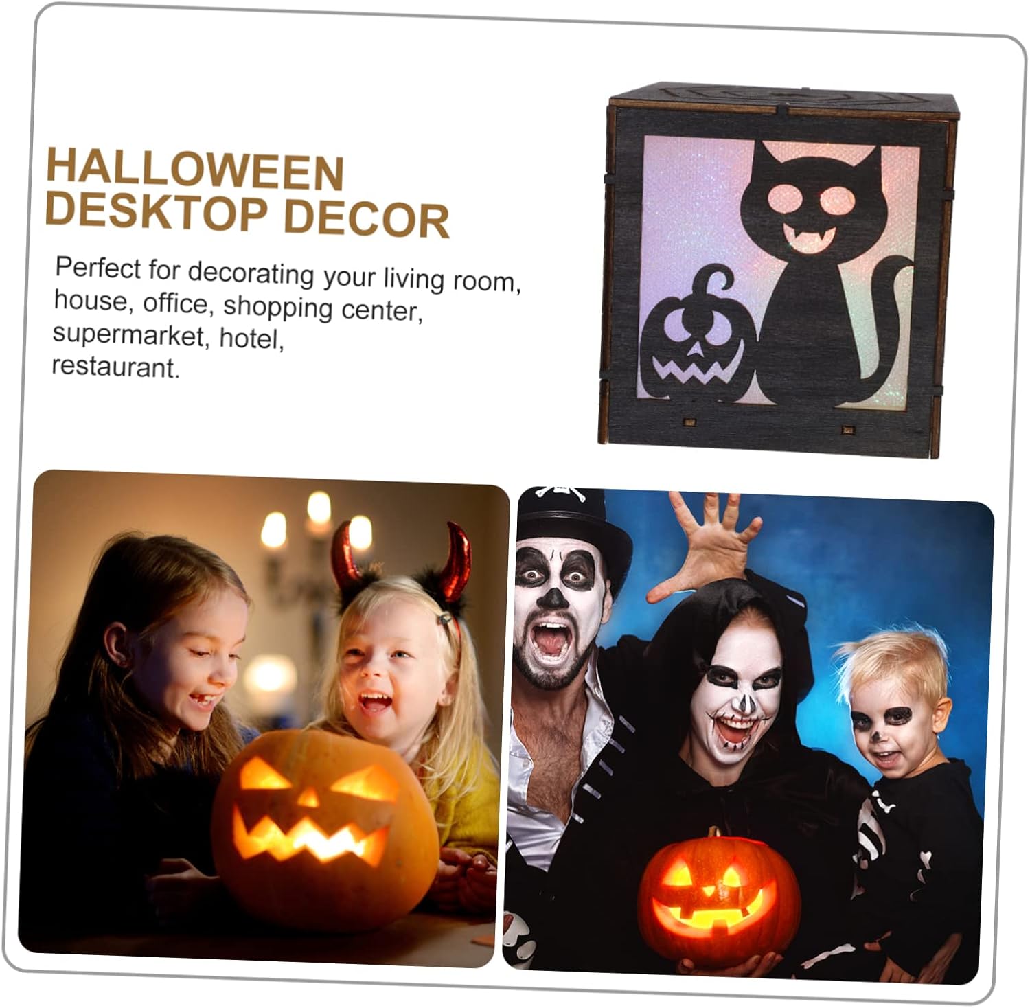 Wooden Hollow Lighting Table Decorations Halloween Decorations Pumpkin Decor Tabletop Decor Festival Light Decor Halloween Ornaments Halloween Lights Witch Decor Plastic