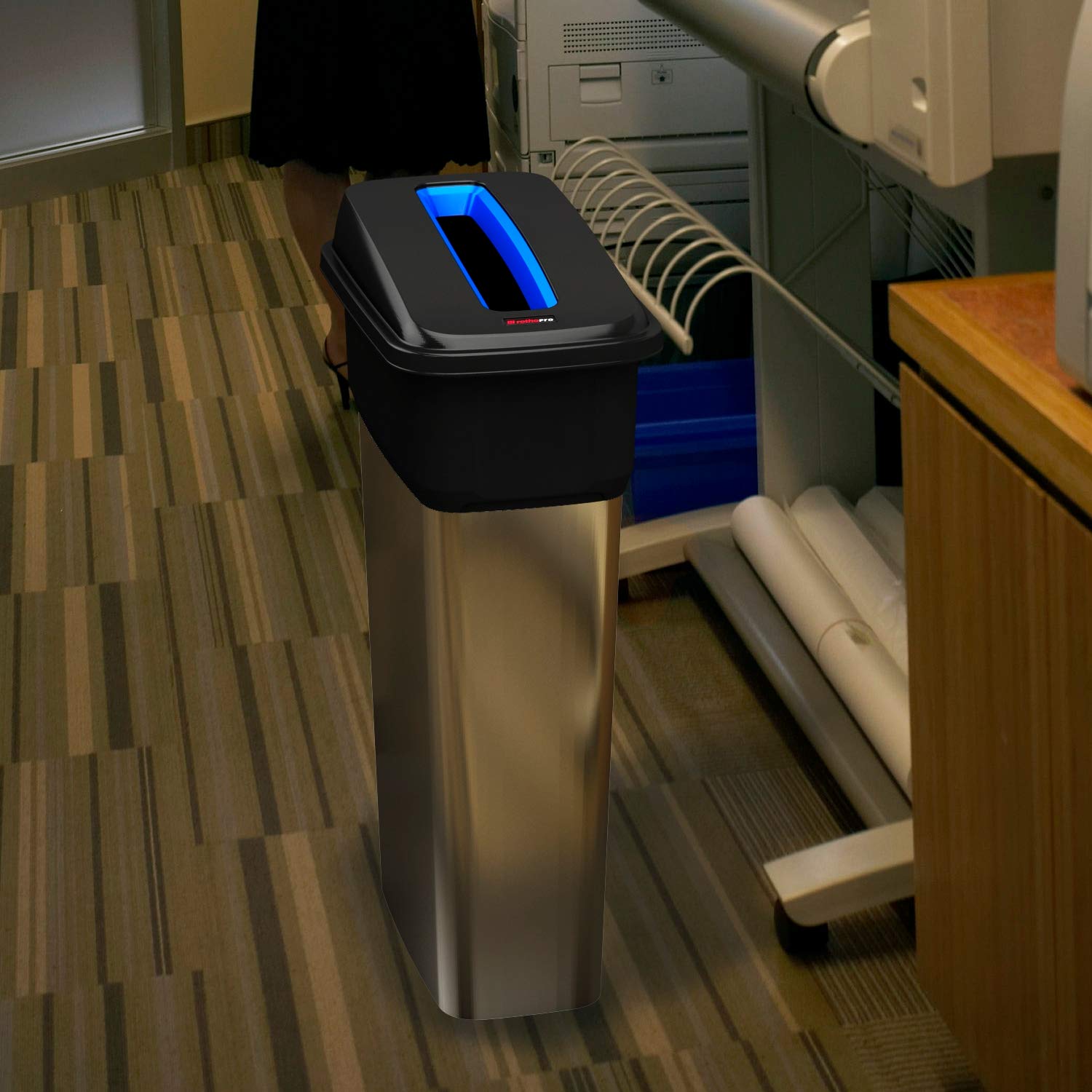 Cestino Per Rifiuti RothoPro 55L - Senza Coperchio, Nero, Per Interni Ed Esterni - Foto 13