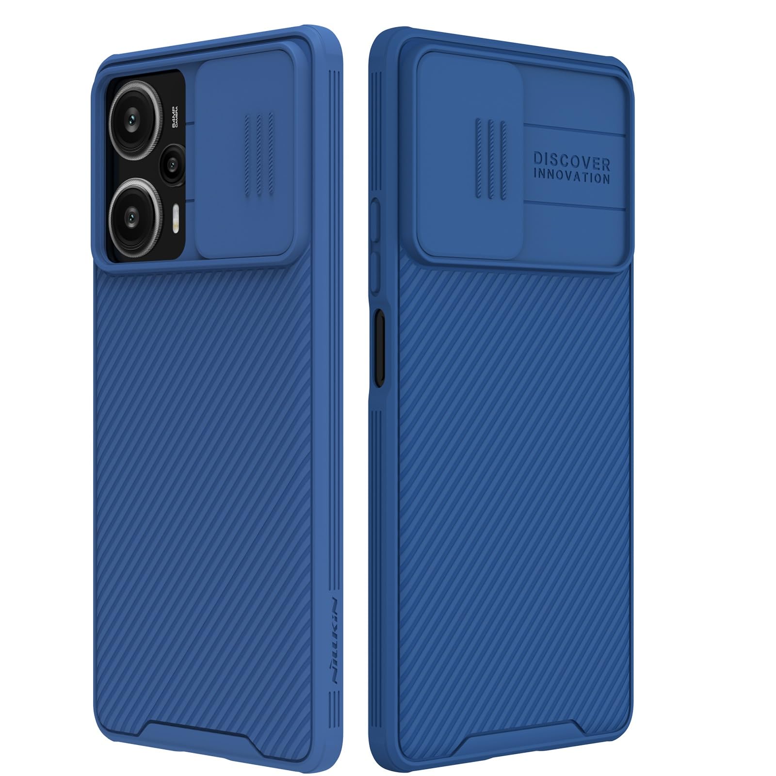 for Xiaomi redmi Note 12 Turbo/Poco F5 Case Cover,Poco F5 5g Phone Case with Slide Camera Protector Cover Hard PC TPU Slim Rugged Protective Phone Case for Redmi Note 12 Turbo (Blue)