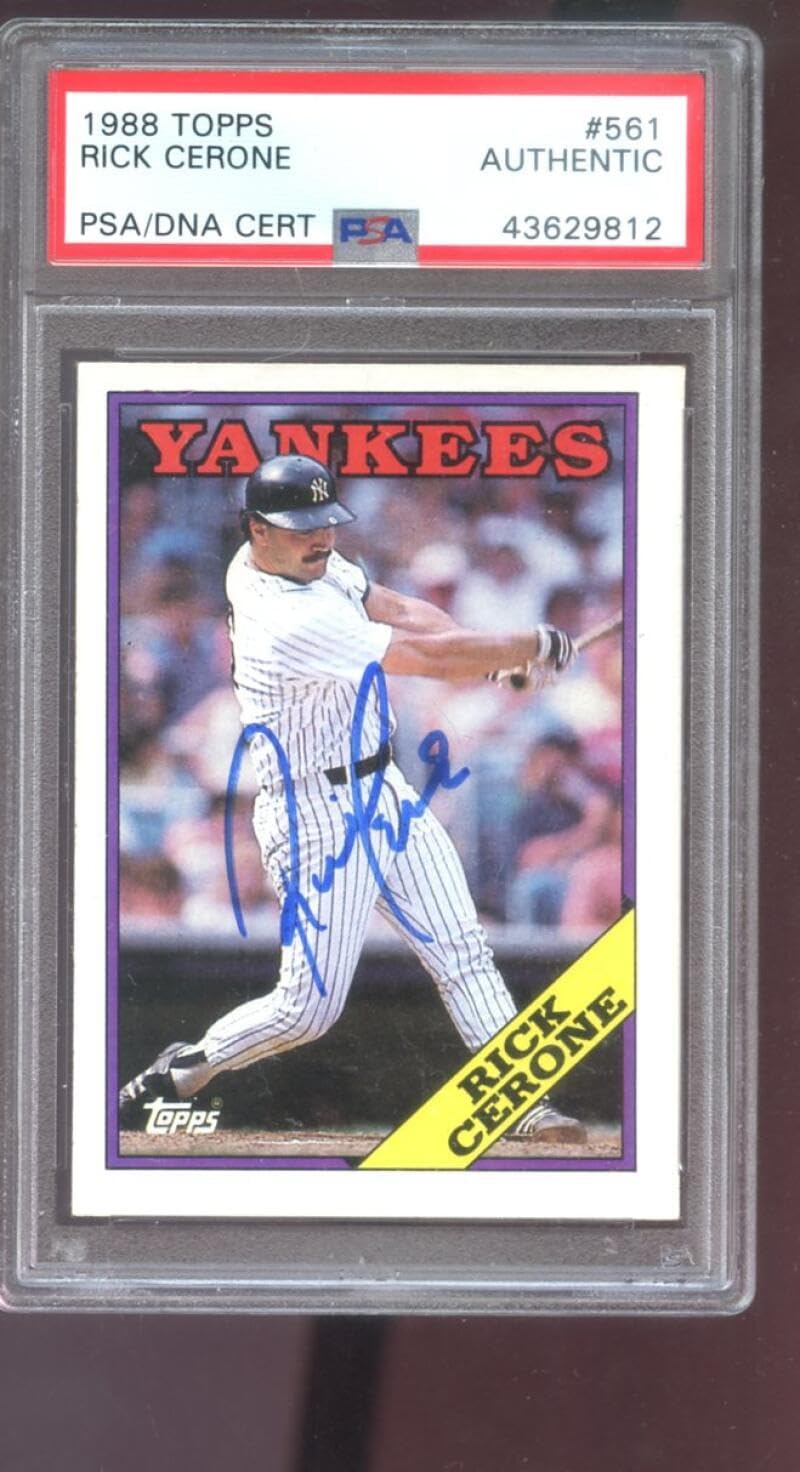 1988 Topps #561 Rick Cerone AUTO SIGNED Autograph Autographed Card PSA PSA/DNA Baseball MLB COA New York Yankees