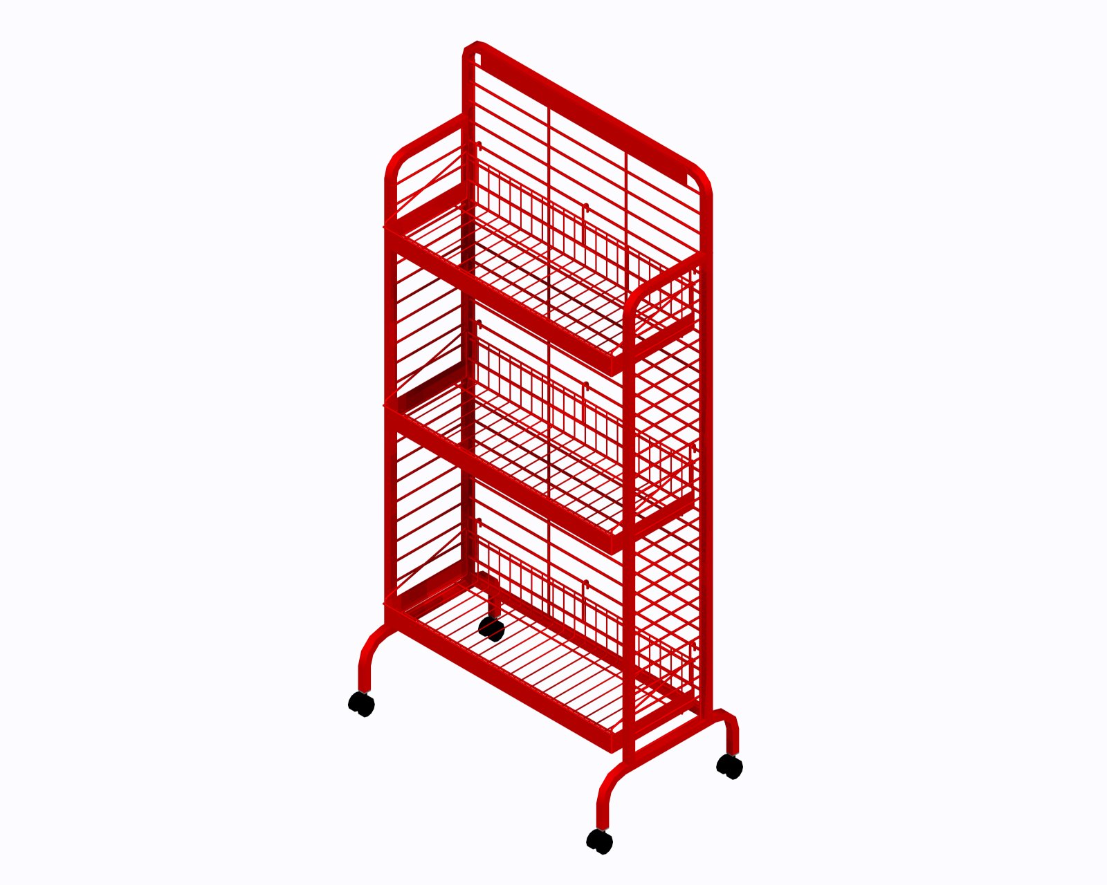 Premier Snack Rack in Red with 3-Adjustable Shelves
