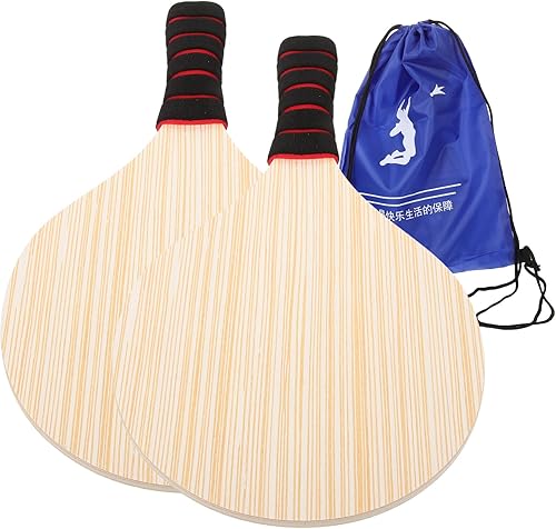 VILLCASE Juego de 2 raquetas de bádminton con bolsa de transporte, raquetas de madera para playa, césped, patio trasero