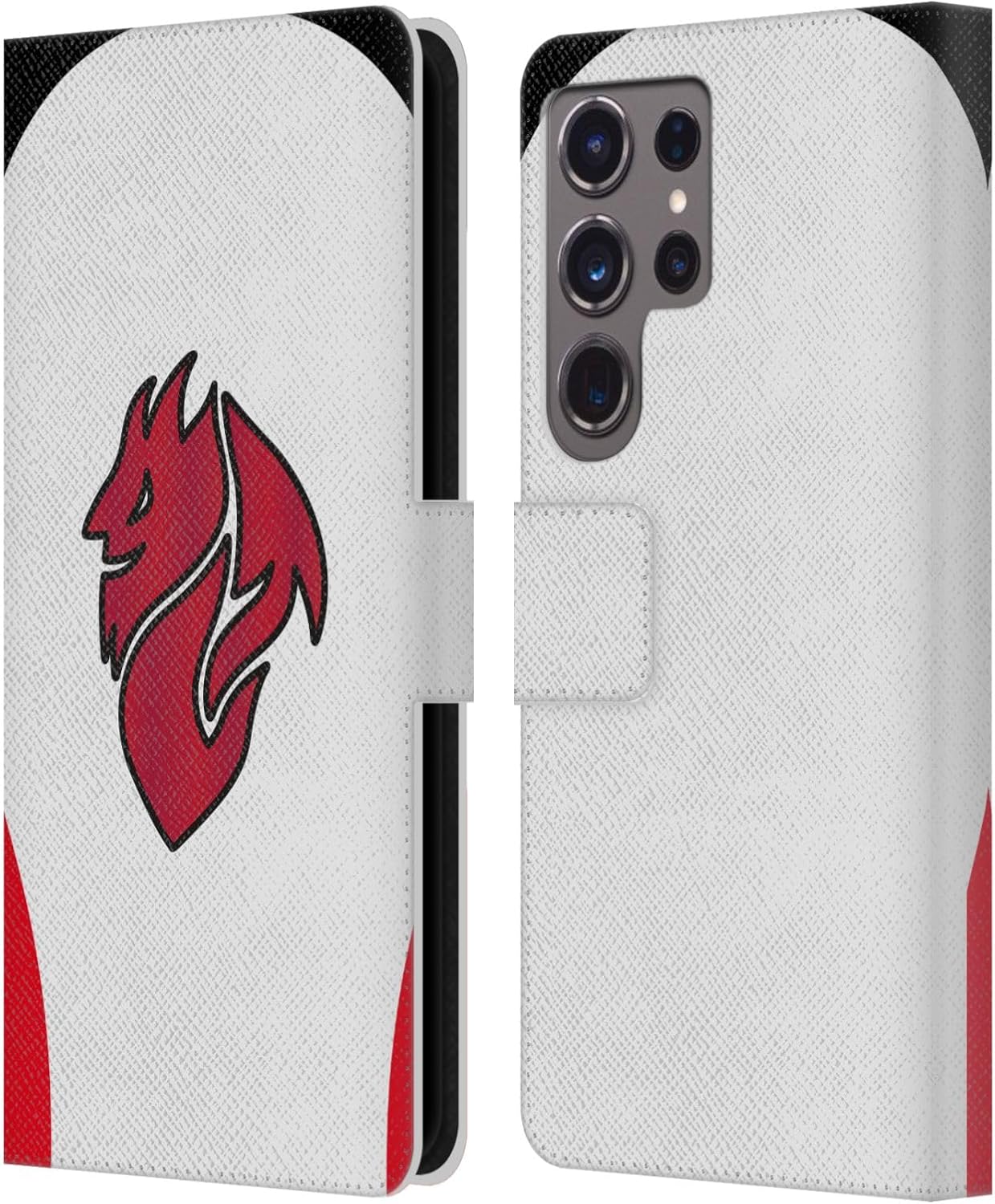 Head Case Designs Officially Licensed AC Milan Away 2025/26 Crest Kit Leather Wallet Case Compatible with Samsung Galaxy S24 Ultra 5G