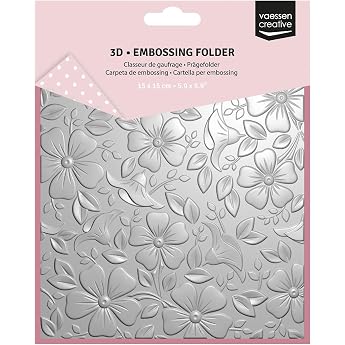 Nellie's Choice 3D Embossing Folders Flowers - 15.2 x 15.2 cm - Craft Supplies for Greeting Cards - Craft Accessories for DIY Card Crafts Journaling and Scrapbooking