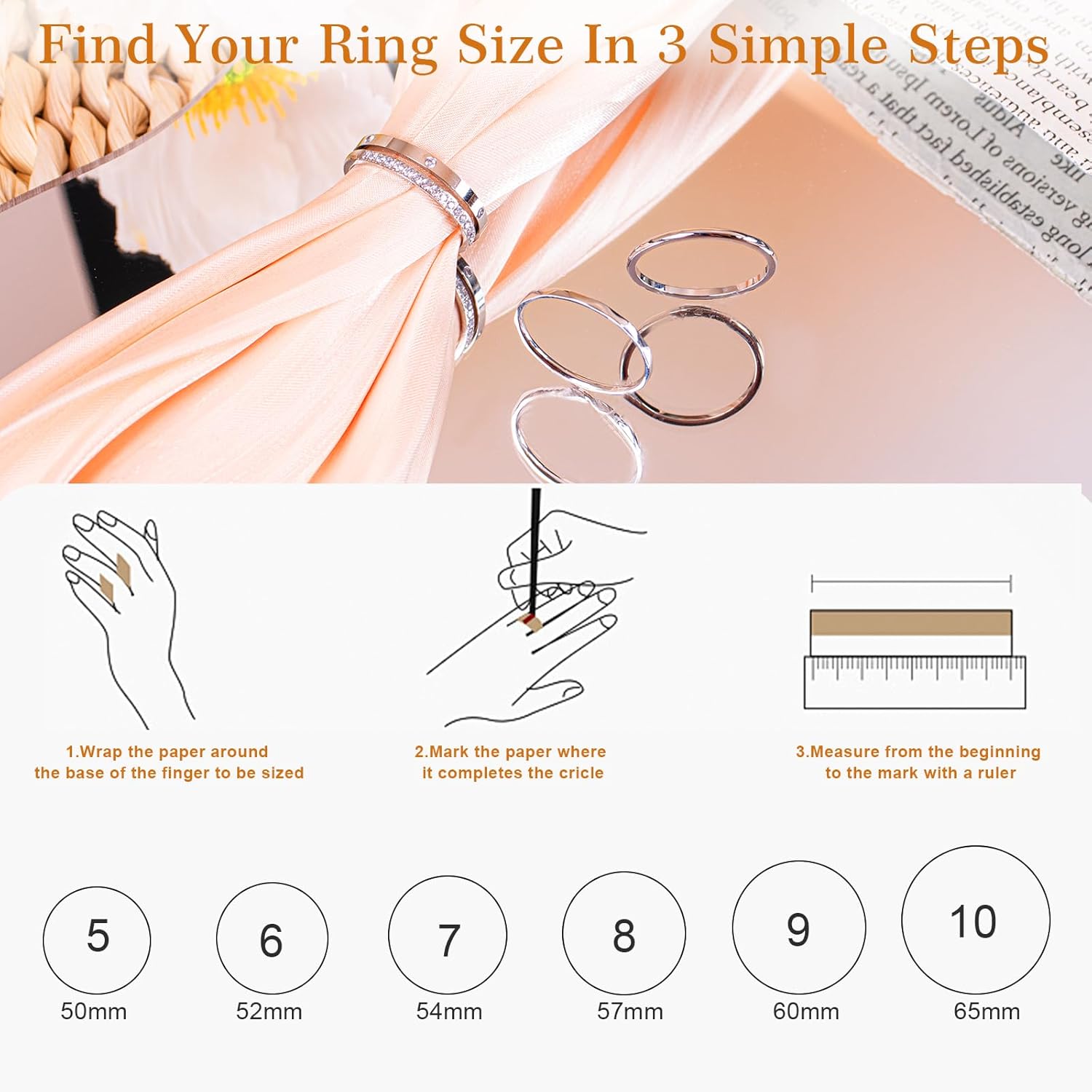 4-Pack 14K Gold Plated Stackable Rings for Women,Cubic Zirconia Simulated Diamond Oura Stack Rings for Oura Ring Gen 4/Oura Ring Gen 3,Dainty Trendy Statement Stacking Rings Set Size 5-10 - Image 6