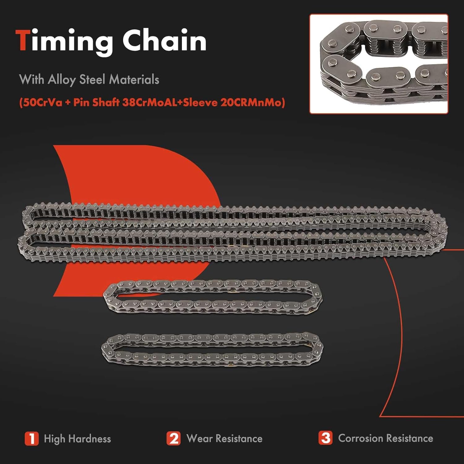 A-Premium 13 PCS Engine Timing Chain Kit Compatible with Ford Explorer, Fusion, Taurus, Flex, Police Interceptor Sedan, Police Interceptor Utility & Lincoln MKZ, MKS, MKT, Without VVT Sprocket