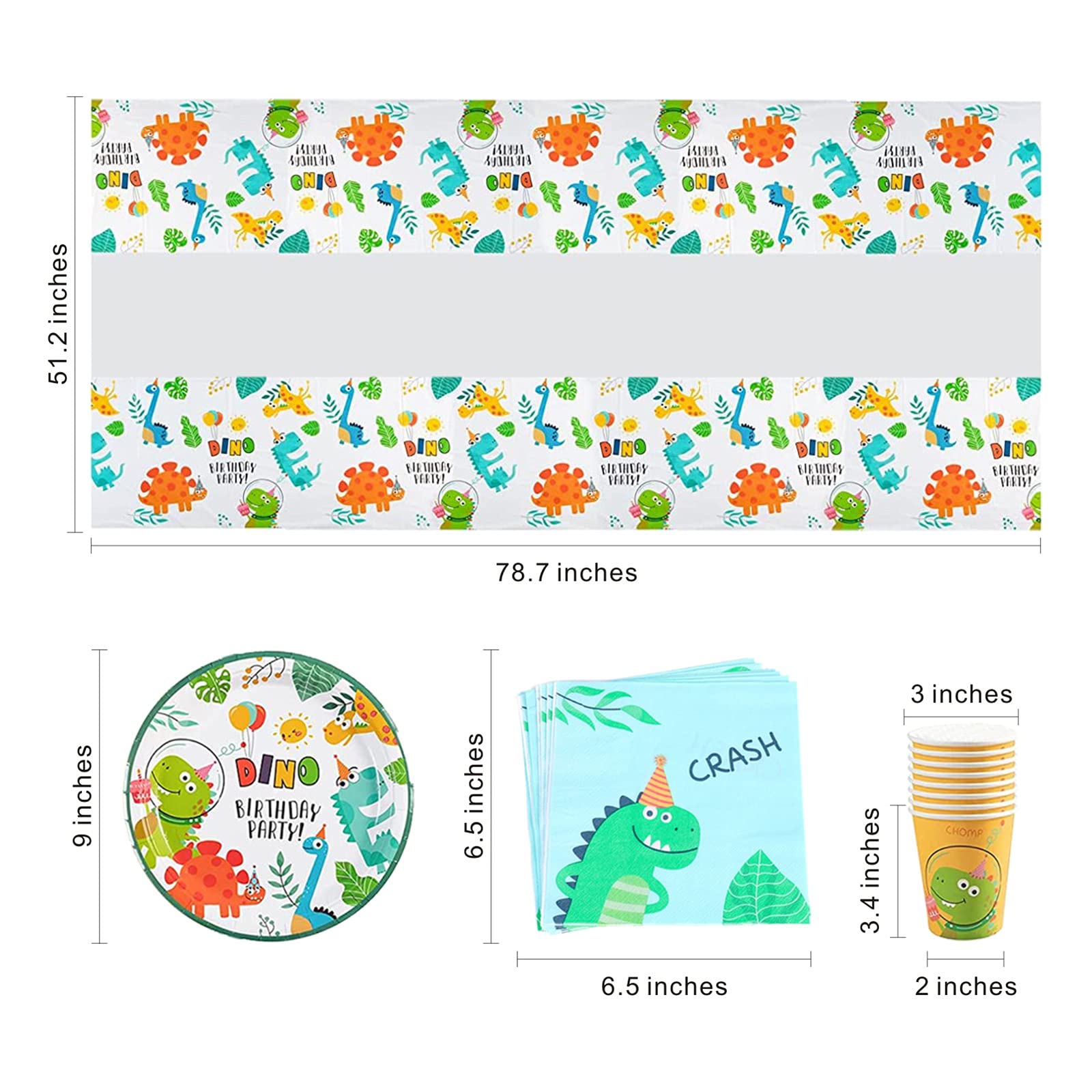 Snapklik.com : Dinosaur Birthday Party Supplies Serves 16 People, All ...