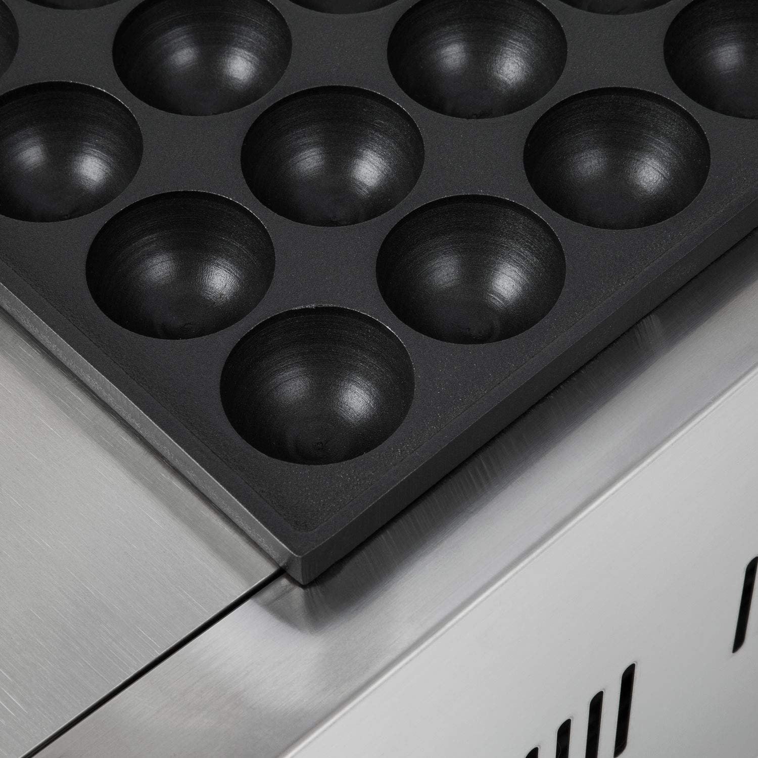 Vertes Takoyaki Maker 4000W Grill Acciaio Inox 2x300°C Piastra Ghisa Antiaderente 56 Cavità
