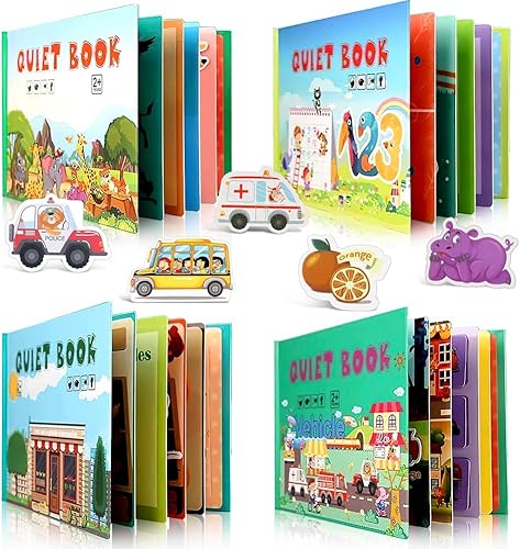 Miniatura 1 de Tfanghao 4 libros silenciosos libro Montessori ocupado actividades de aprendizaje preescolar libros silenciosos para niños pequeños juguete