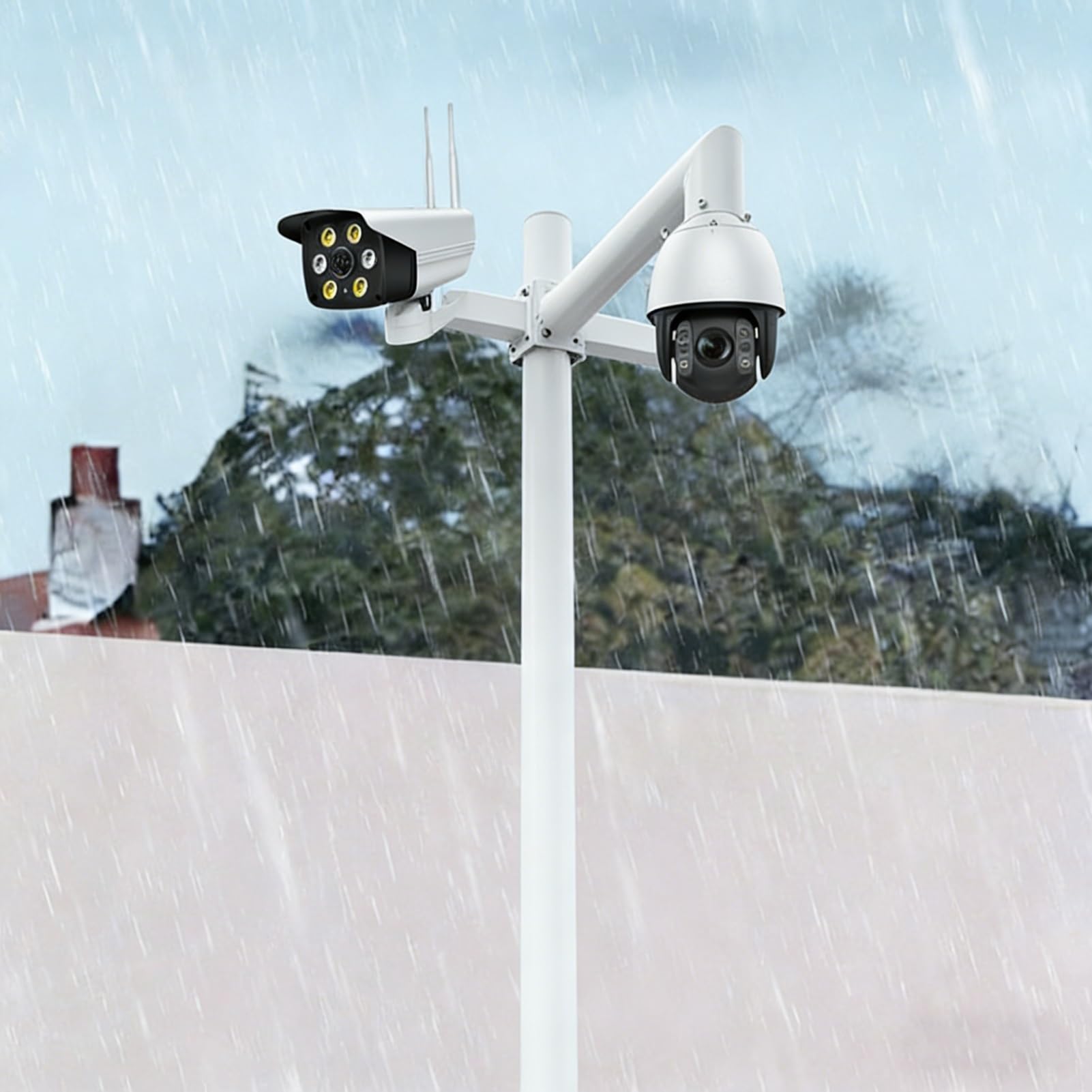 Staffa di montaggio per telecamera di sicurezza esterna, resistente alle intemperie per telecamere di sorveglianza in cortile e vialetto
