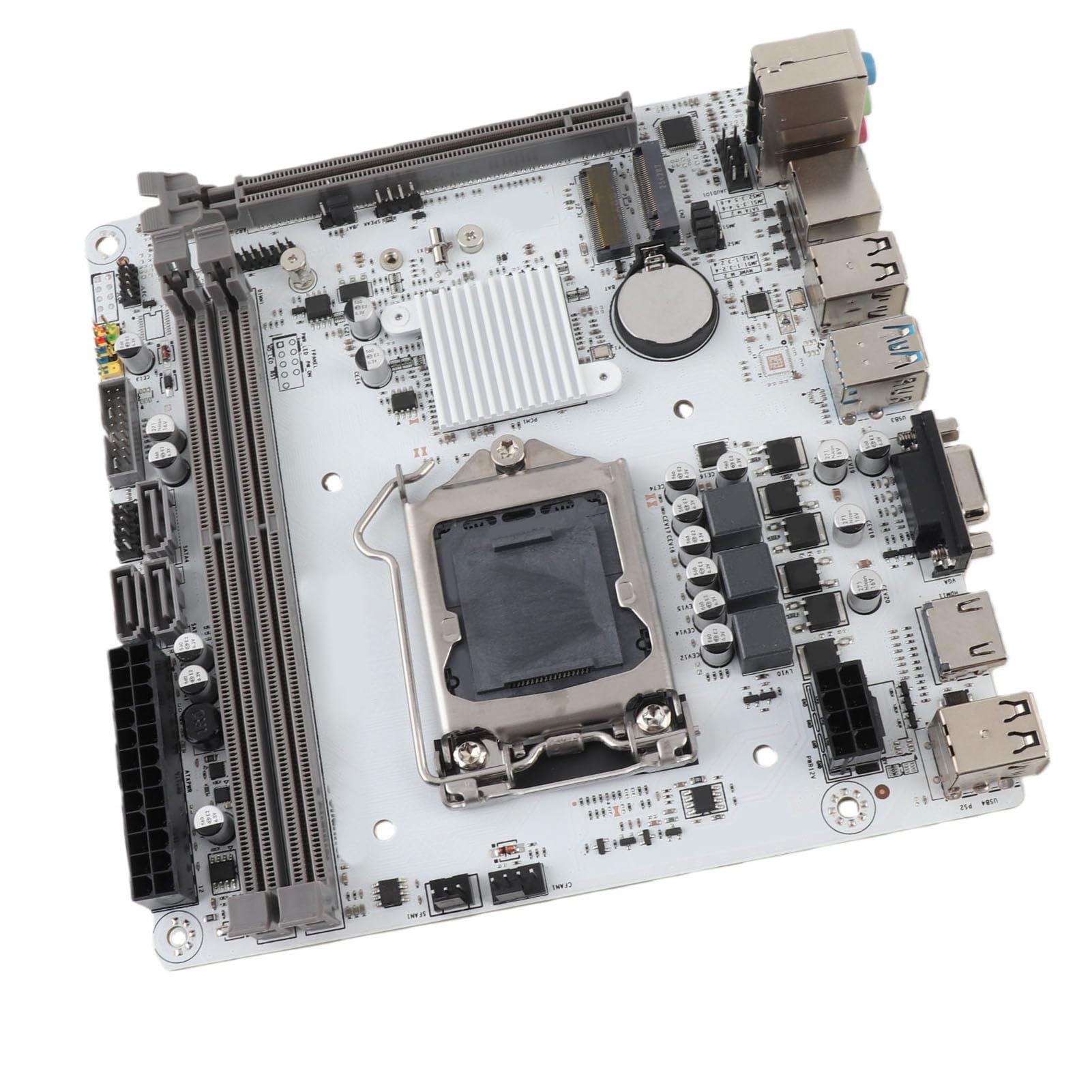 Yunseity Scheda Madre per Computer ITX per LGA1155, Supporta Processori Core I3 I5 I7 e E3 con Slot di Memoria DDR3, Slot M.2, Uscite HD e VGA, Porte USB 3.0