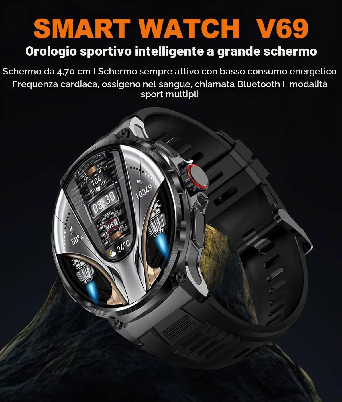 SUPEROFFERTA SCORTE FINALI 2026 Smartwatch Da Uomo 1,85 HD Schermo Rotondo Bluetooth Chiamate SpO2 Attività Pedometro Sport Fitness Watch, 100 + Modalità sportive Android e iOS IP68 Regalo (Nero)