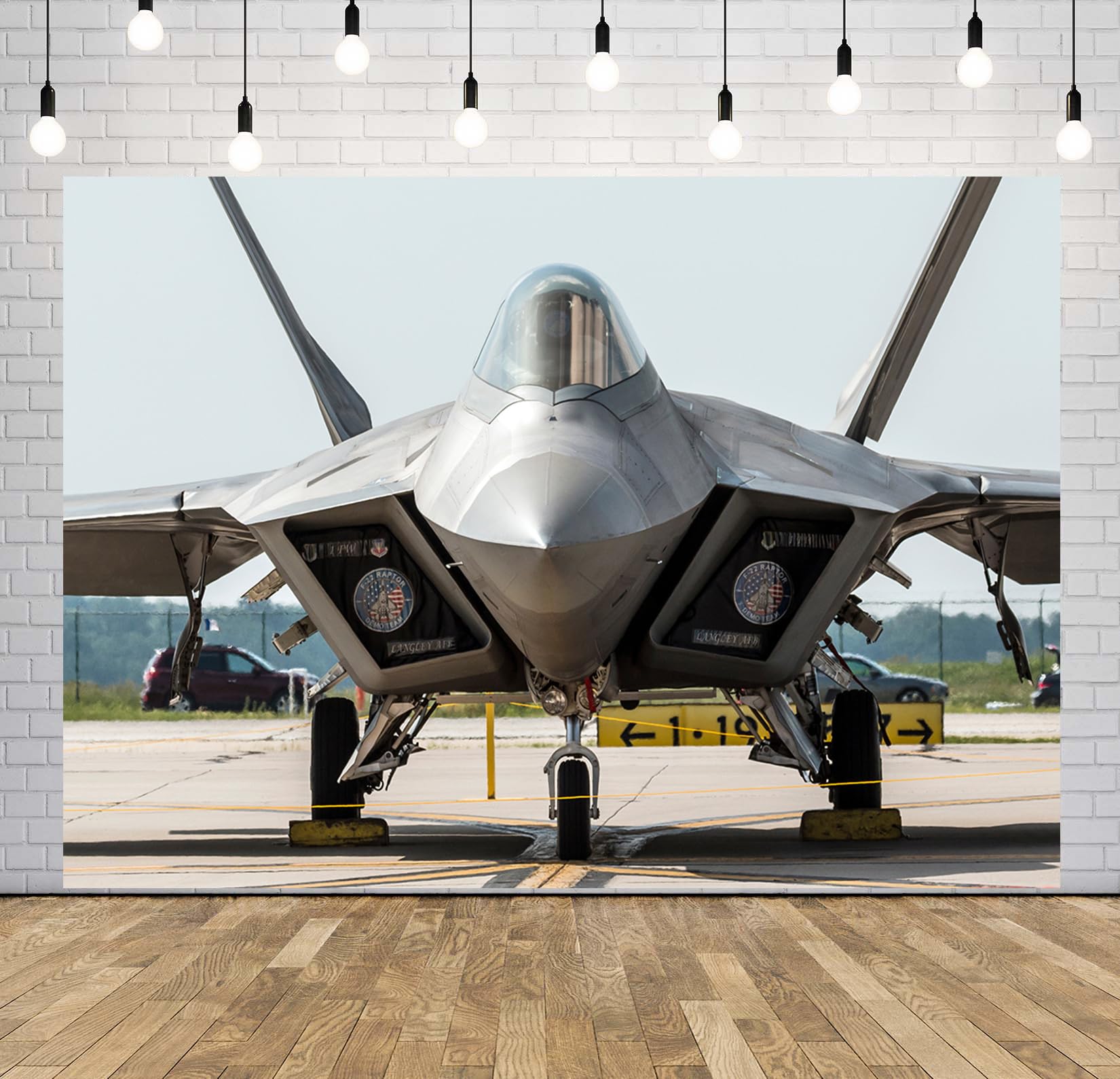 Loccor 7x5ft Fabric Jet Fighter Backdrop Air Combat Fighter Military Photography Background Military Theme Top Gun Birthday Party Decorations Air