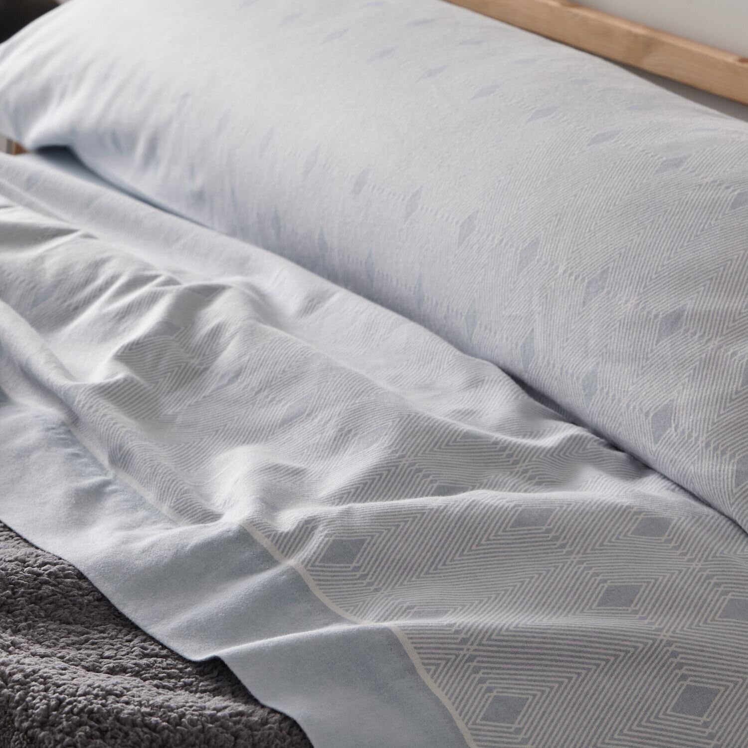 Burrito Blanco | Sábanas de Franela de algodón | Cama de 150 a 160cm. (+Medidas Disponibles) | Diseño 571 | Color Azul (150-160x190/200cm.)