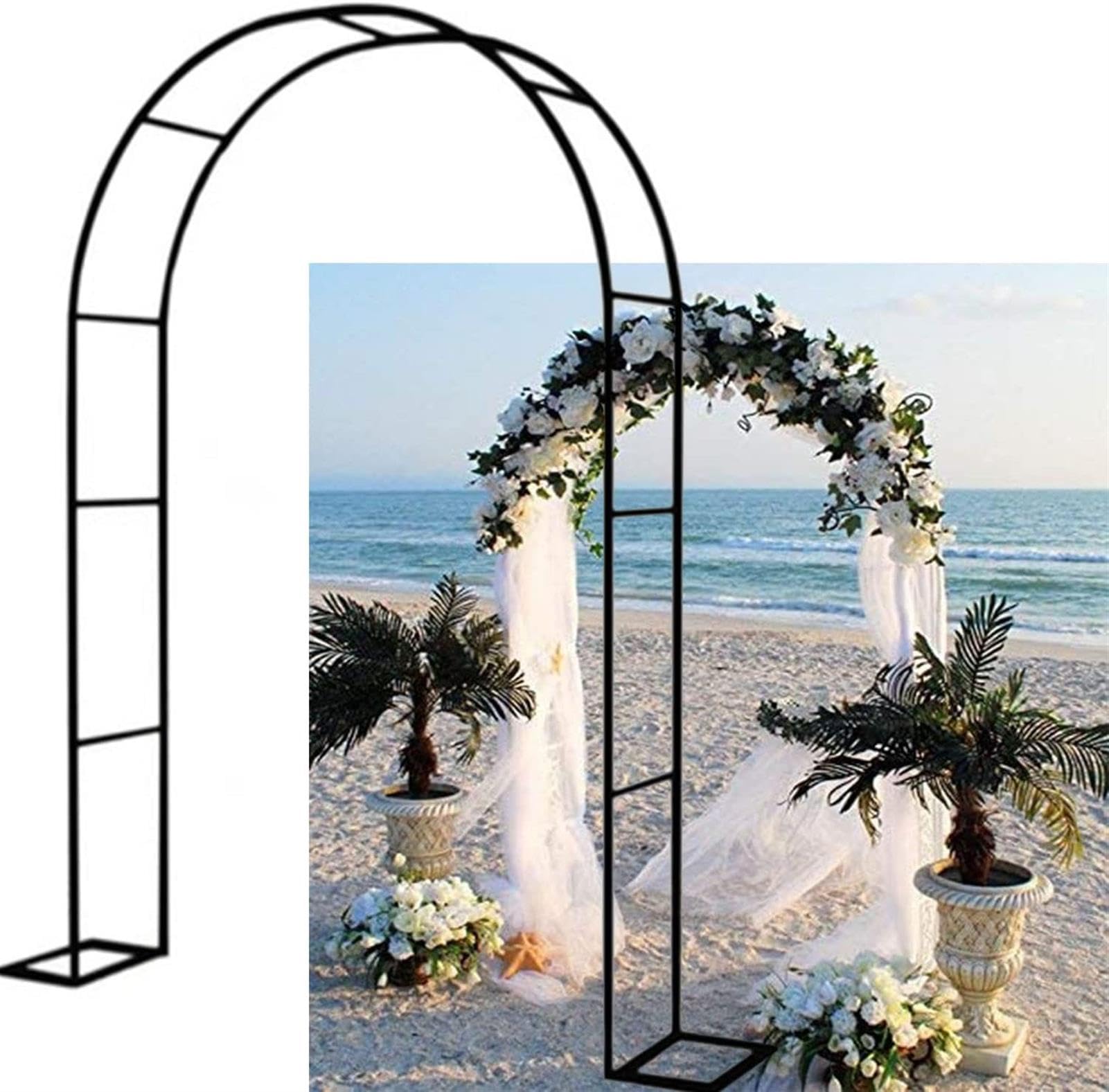 Fiori Arco Supporto Arco per Rose Rampicanti con Base Arco in Ferro da Giardino Facilità di Montaggio per Giardini Alberghi Terrazze Pianta Rampicante Arredamento,350x220x40CM