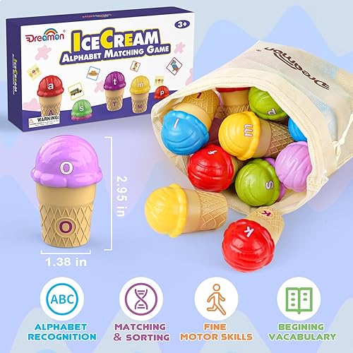 Miniatura 5 de Juguetes de clasificación de colores de helado para niños pequeños, juguetes de aprendizaje Montessori con tarjetas flash de reconocimiento de