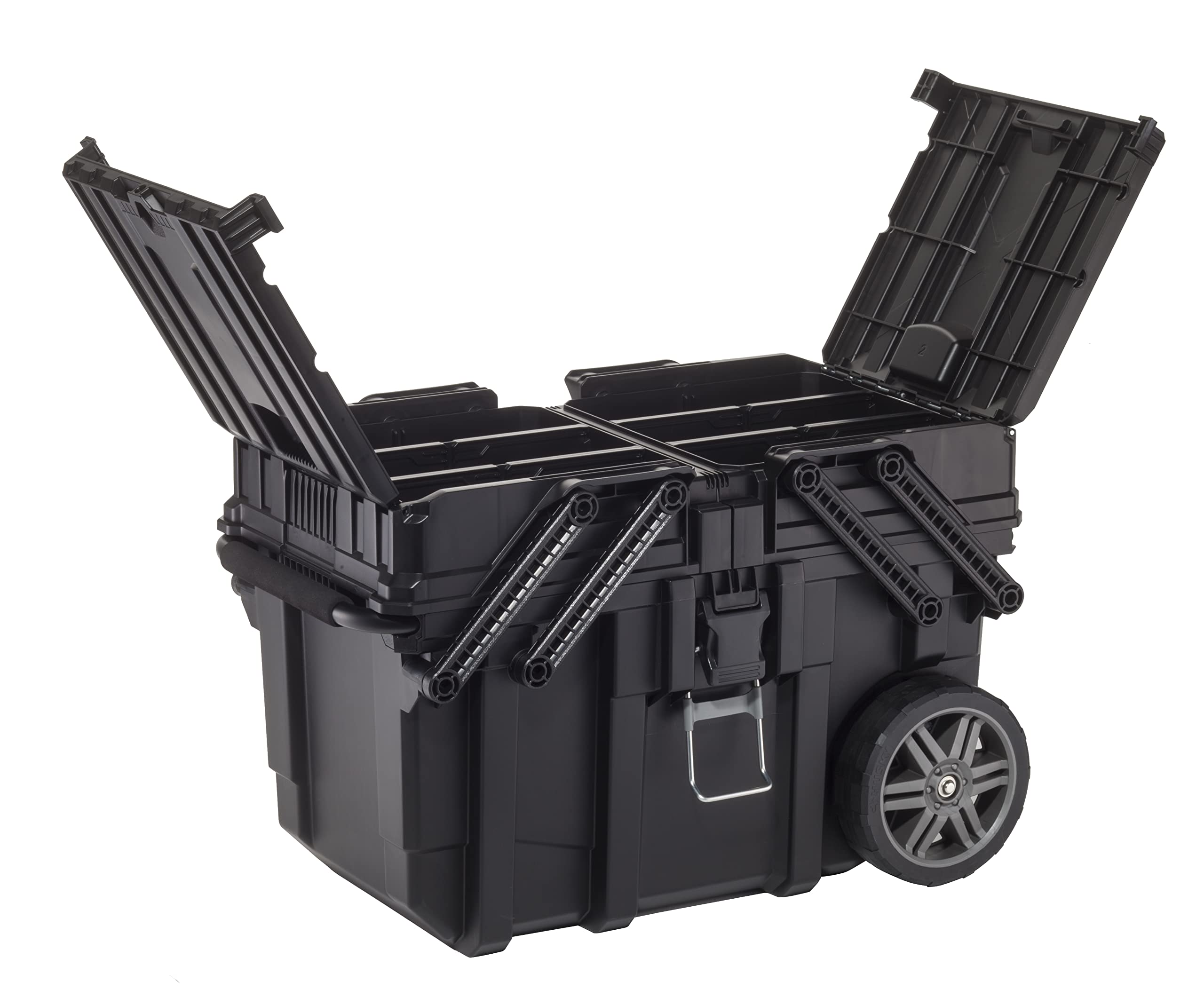 Keter- Caja de Herramientas, carro horizontal con ruedas, ‎65 x 42 x 38 cm Color Negro