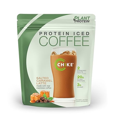 CHIKE Salted Caramel Latte Protein Iced Coffee Plant Protein, 16.8 OZ - Salted Caramel Latte