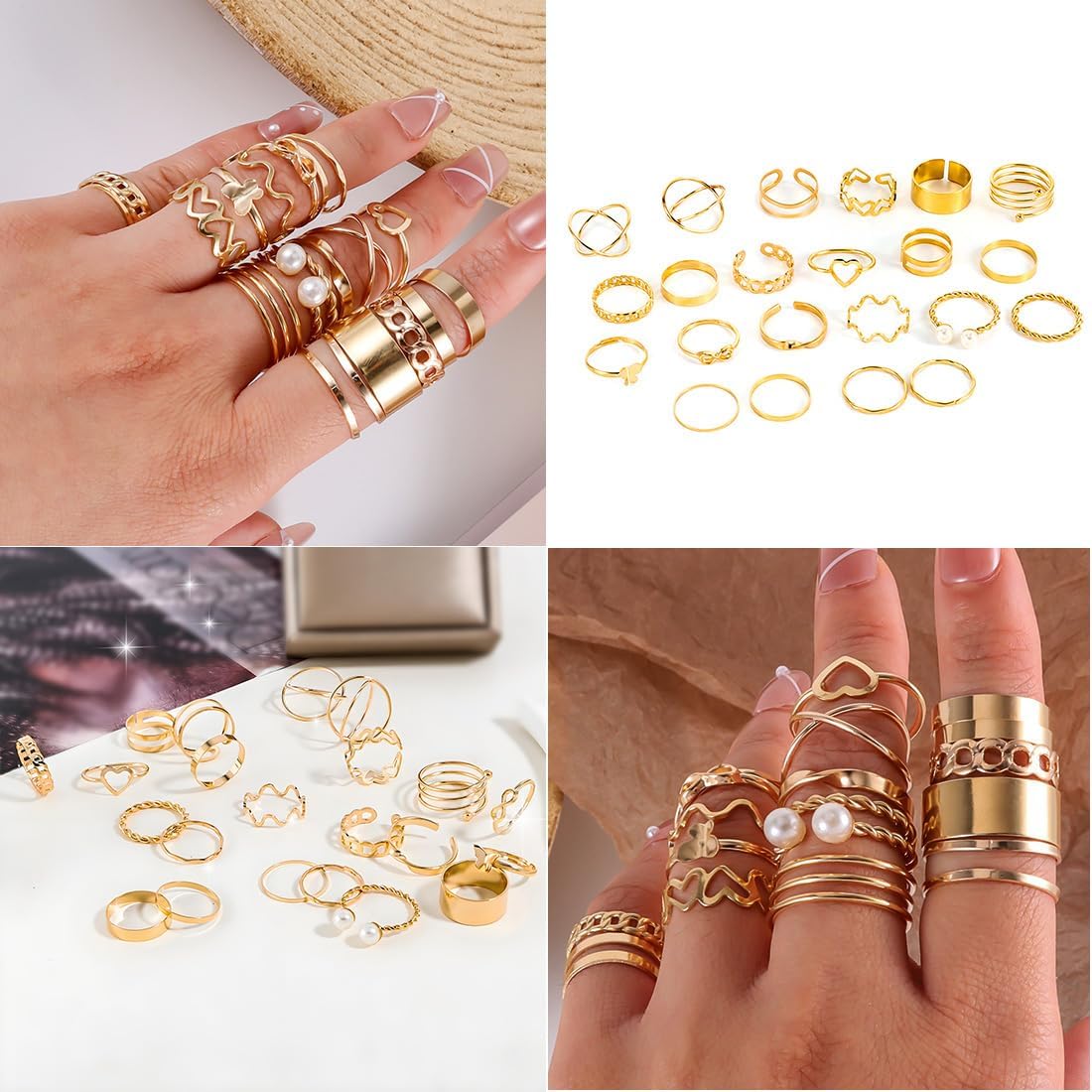 Gold Jewelry Sets for Women Fashion Costume Jewelry Gold Plated Necklace Anklet Bracelet Earrings Set - Image 5