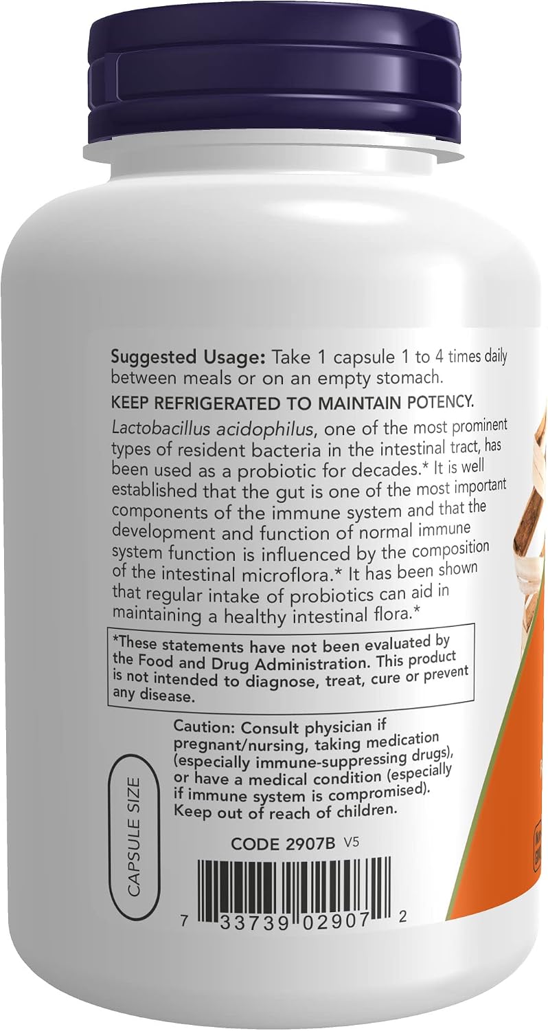 NOW Supplements, Acidophilus, Two Billion, Strain Verified, Healthy Intestinal Flora*, 250 Veg Capsules