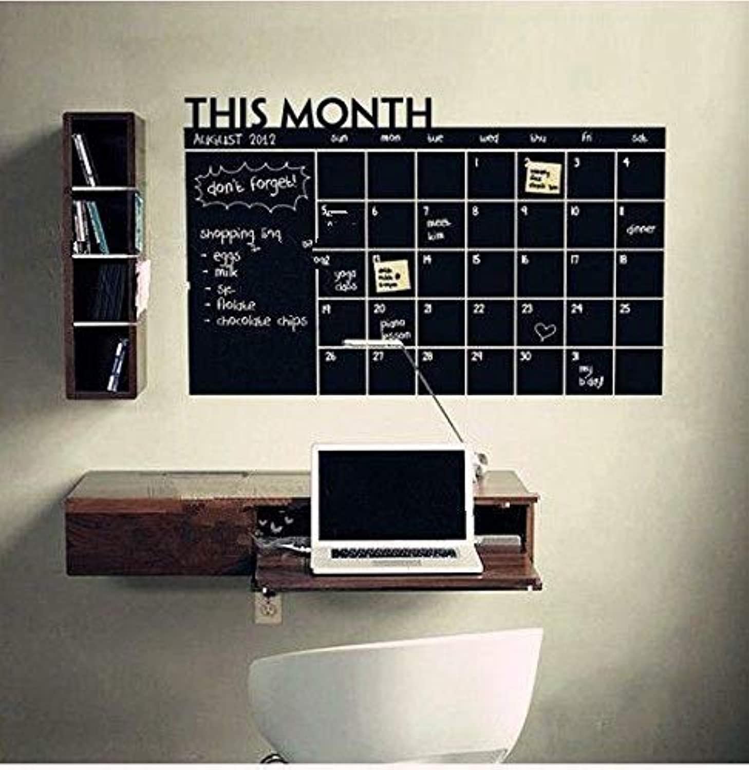 Calender Blackboard 3D PVC Wall stickers DIY Home Decor Removable Wallpaper
