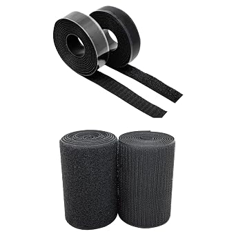 ECOHomes Bundle - 6 FT by 3/4 Inch Hook Loop Adhesive Tape + 4 Inch by 6 FT Sew On Tape