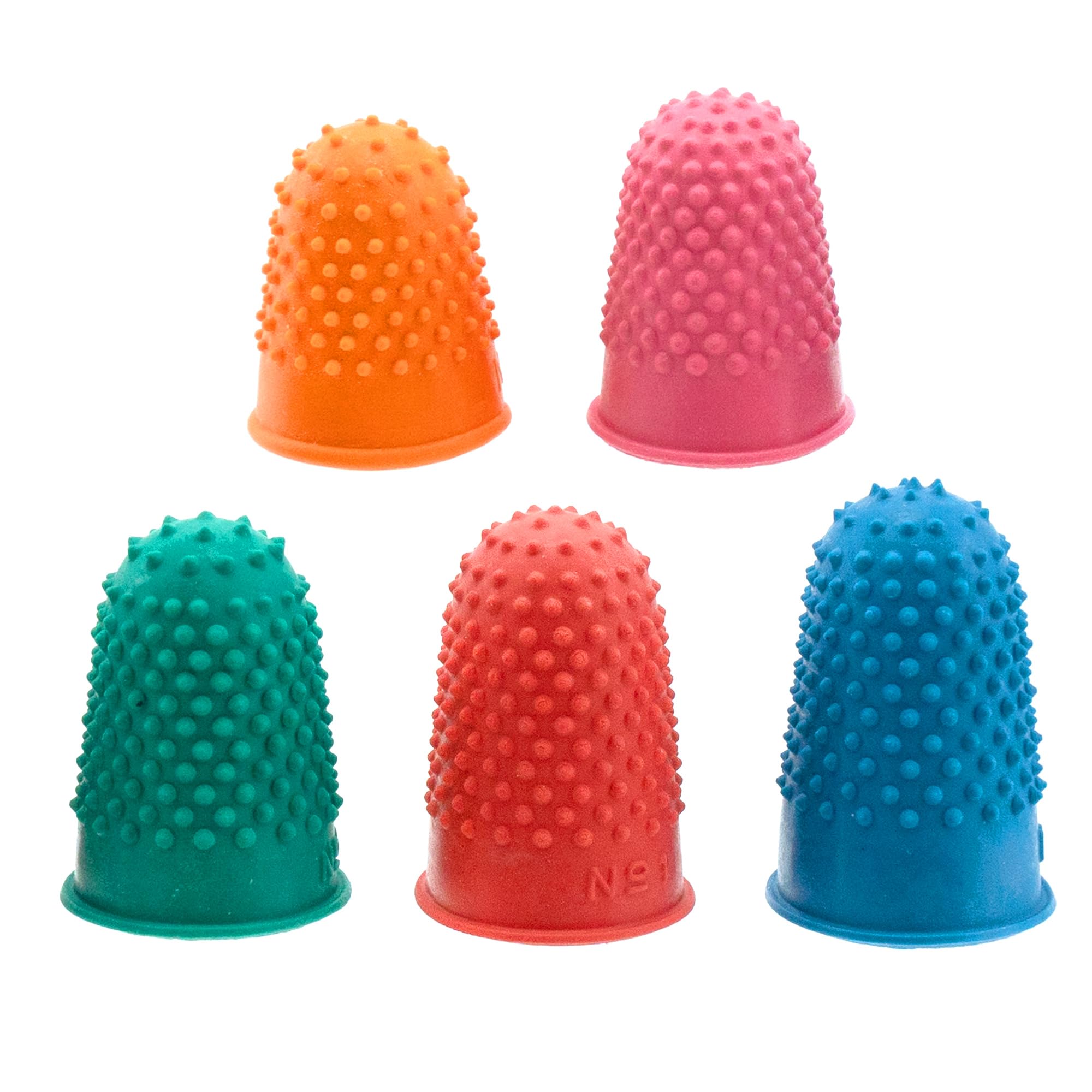 Medsuo 5 PCS Rubber Thimbles for Finger Tips Protection, Small Finger Paper Grip Finger Cover Protector Pad Thimble for Paperwork Money Counting Cutting Knitting Sewing Crafts
