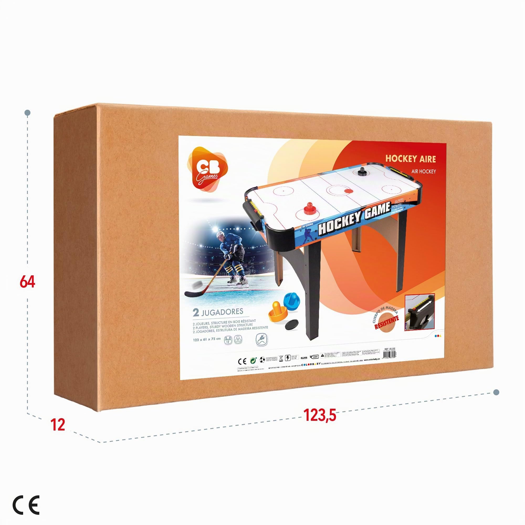 ColorBaby 85330 Air Hockey Tisch, 122 x 61 x 75 cm