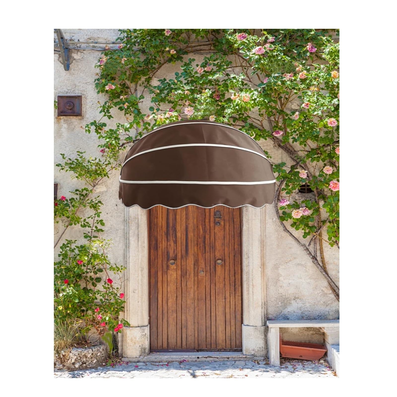 Toldo curvo francés hemisférico plegable de lona anti-UV