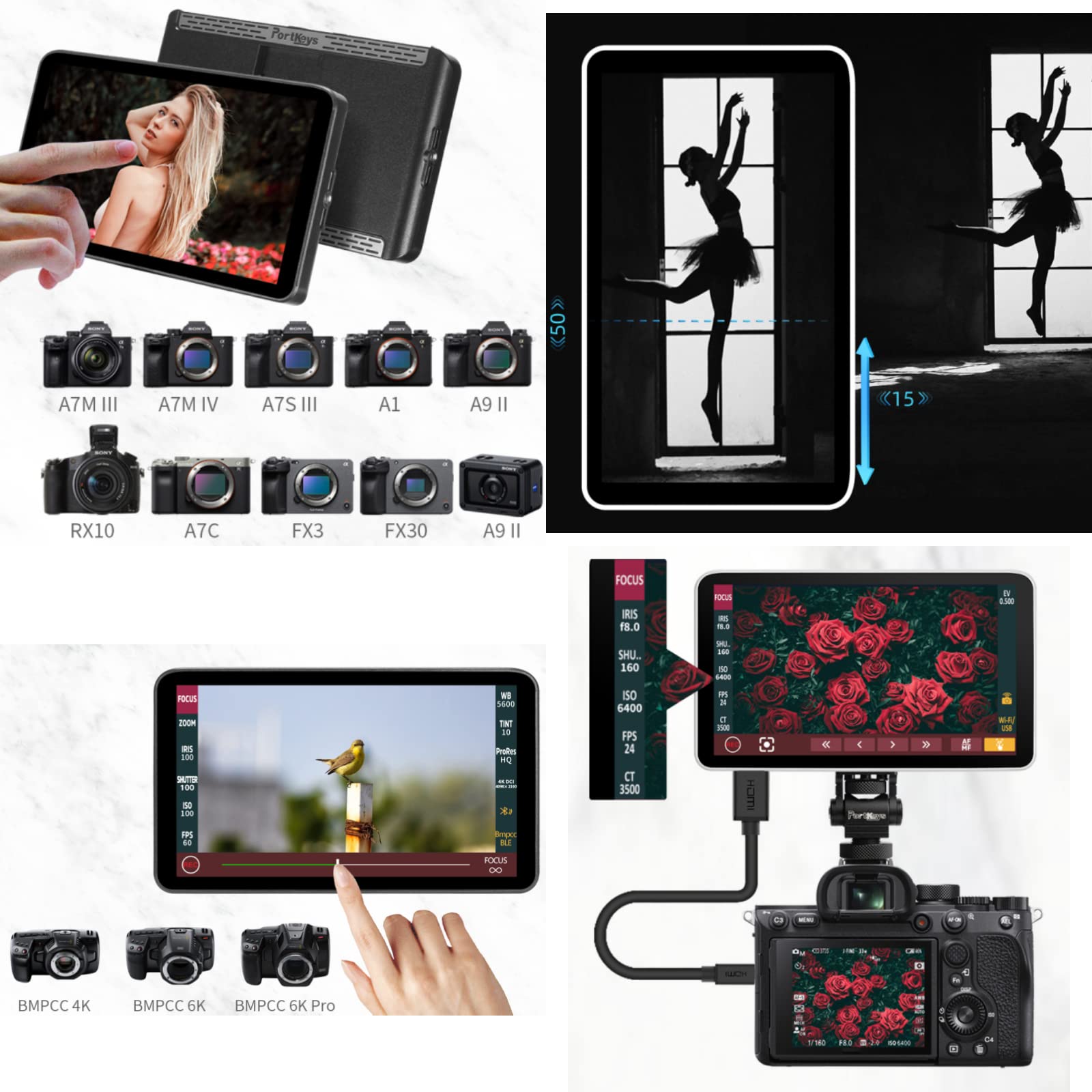 Portkeys LH7P FX3 Blackmagic SHINOBIモニター Portkeys LH7P FX3 Blackmagic SHINOBIモニター