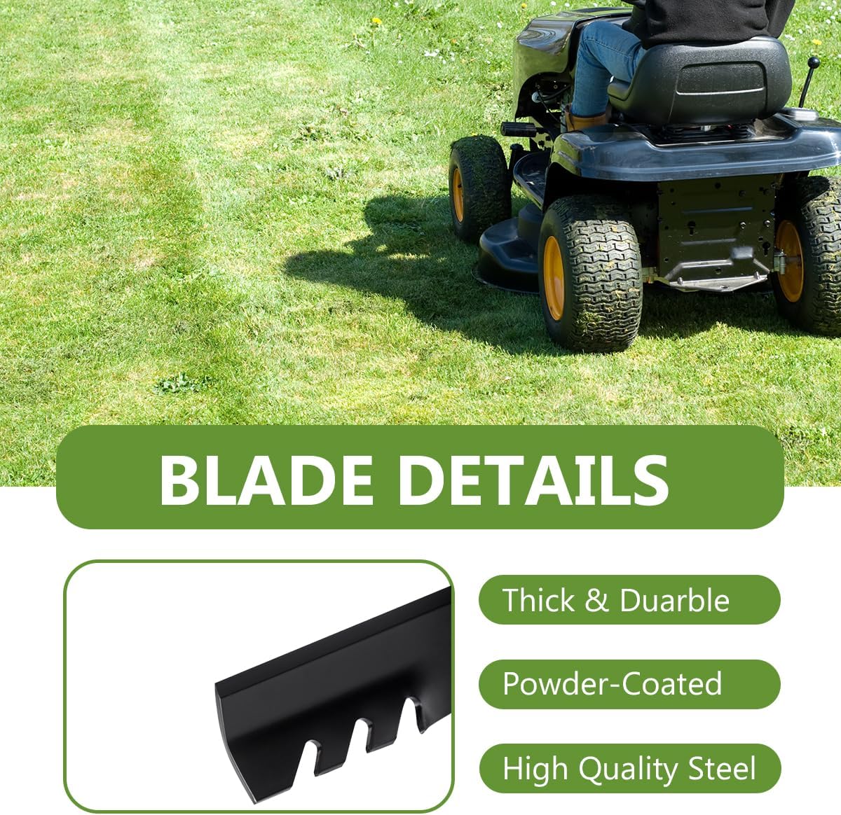 482878 Commercial Mulching Blades Set Replaces Scag A48108 48108 481707 481711 48185 Exmark 103-2508 Husqvarna 539100341, Compatible with Ariens Zoom 2252 Gravely Promaster 152Z 52" Deck (3PACK)