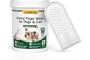 LANBEIDE Upgraded Pet Teeth Cleaning Wipes for Dogs & Cats, Clean Teeth Finger Pads