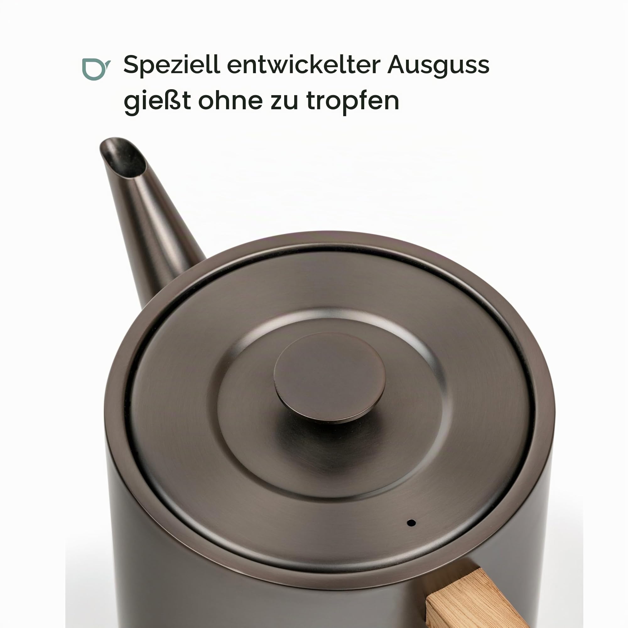 Bredemeijer kleine Edelstahl Teekanne 1.1 Liter - doppelwandige Edelstahlkanne in metallic-grau mit Teefilter- für längeren, warmen Teegenuss