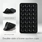 Silicone Suction Cup Phone Case,Double Sided Silicone Sticky Phone Grip Accessories Strong Grip,Hands-Free Holder for Makeup,Tiktok Video Creator, Travel,Cute (Soft Black)