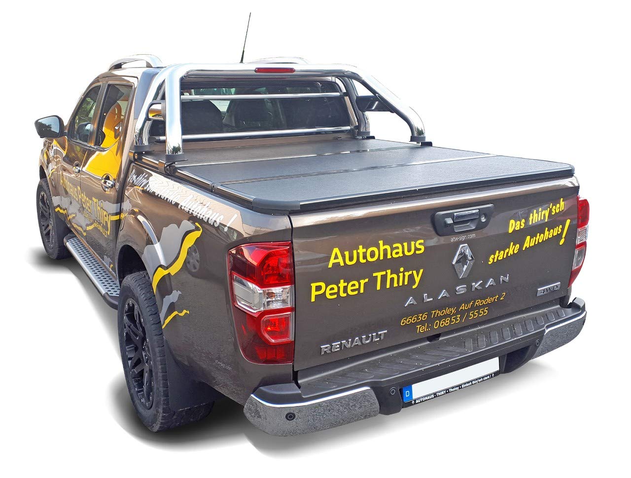 Copertura Baule Ford Ranger Double Cab 2012-2018, In Alluminio Nero, Copertura Rigida In 3 Parti, Resistente E Pieghevole - 2