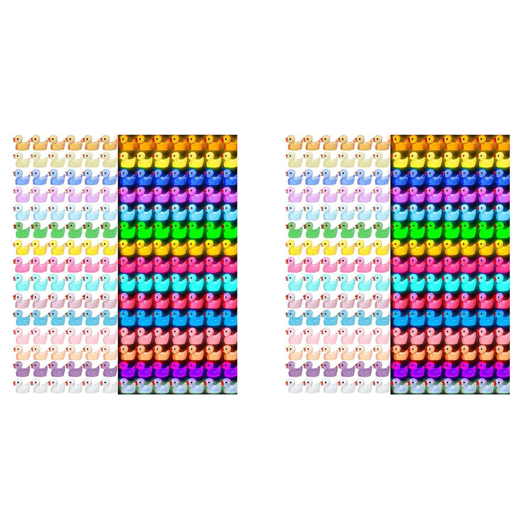 Hndhbfgrt 400 PCS Mini Resin Ducks Glow in the Dark Tiny Duck for Garden Christmas Birthday Party DIY Decoration Craft