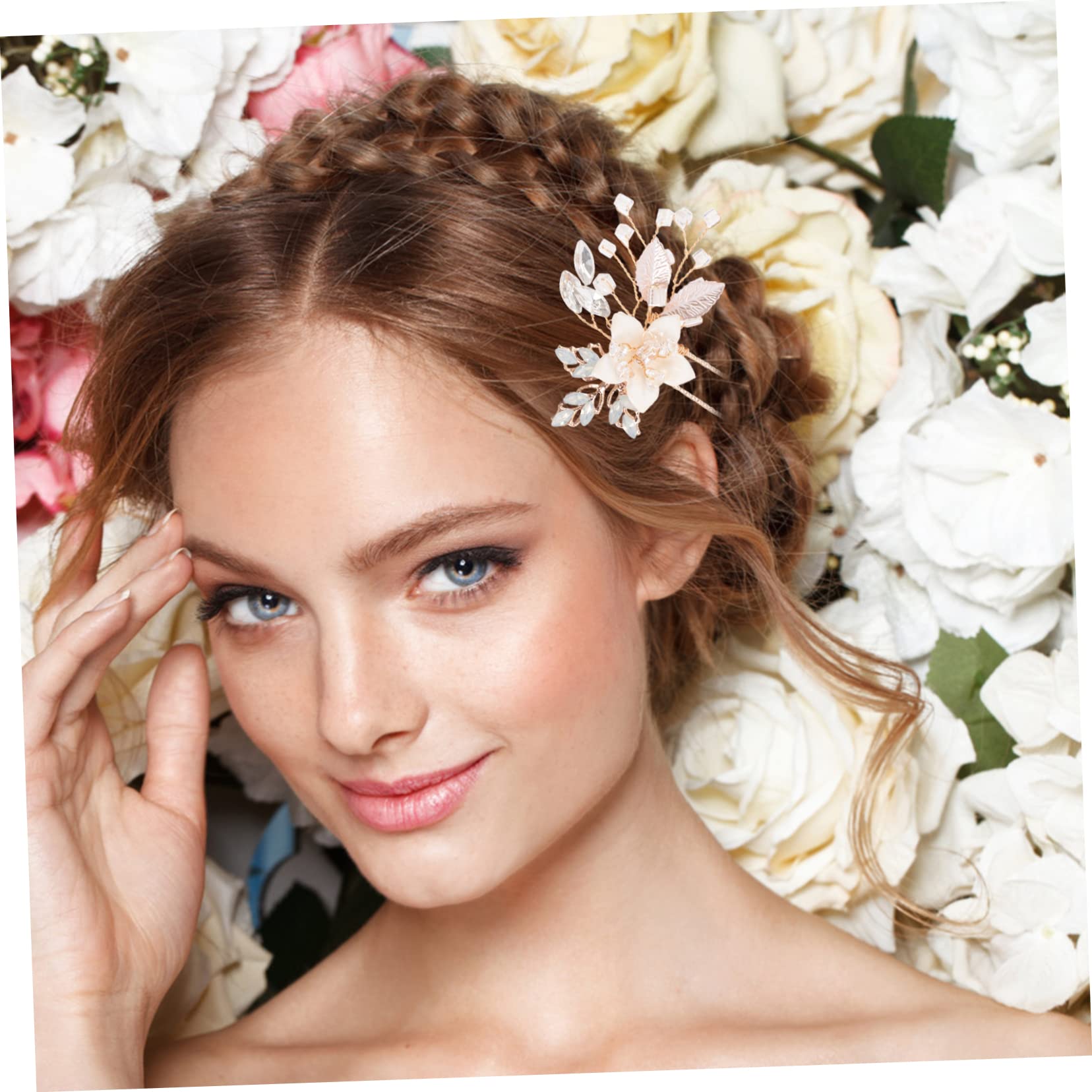 minkissy 5paia Fermaglio Per Con Strass Forma Di Fiore Accessorio Elegante Per Sposa e Cerimonie Confezione Da Leggero e Comodo Da Indossare Decorazione Brillante Per Matrimoni e Feste