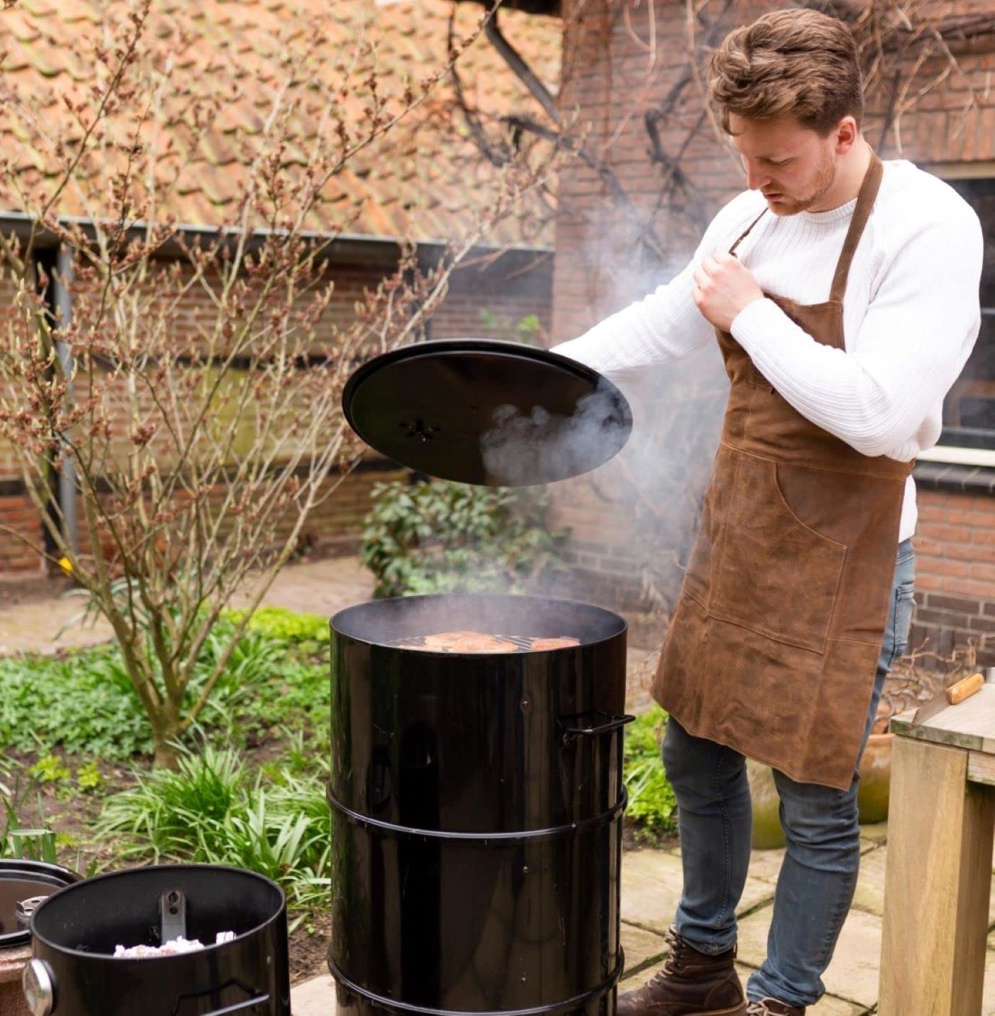 Esschert Tablier de Barbecue en Cuir Tablier de Cuisine Tablier de Cuisine Tablier de fête