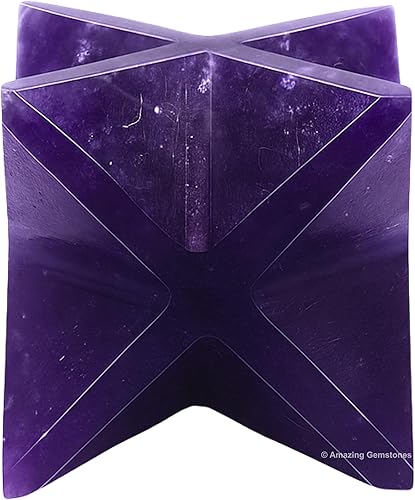 Miniatura 76 de Amazing Gemstone Larvikite Merkaba Crystal – Estrella de Merkaba metafísica de 1 pulgada para meditación – Cristal tetraedro energético y piedras