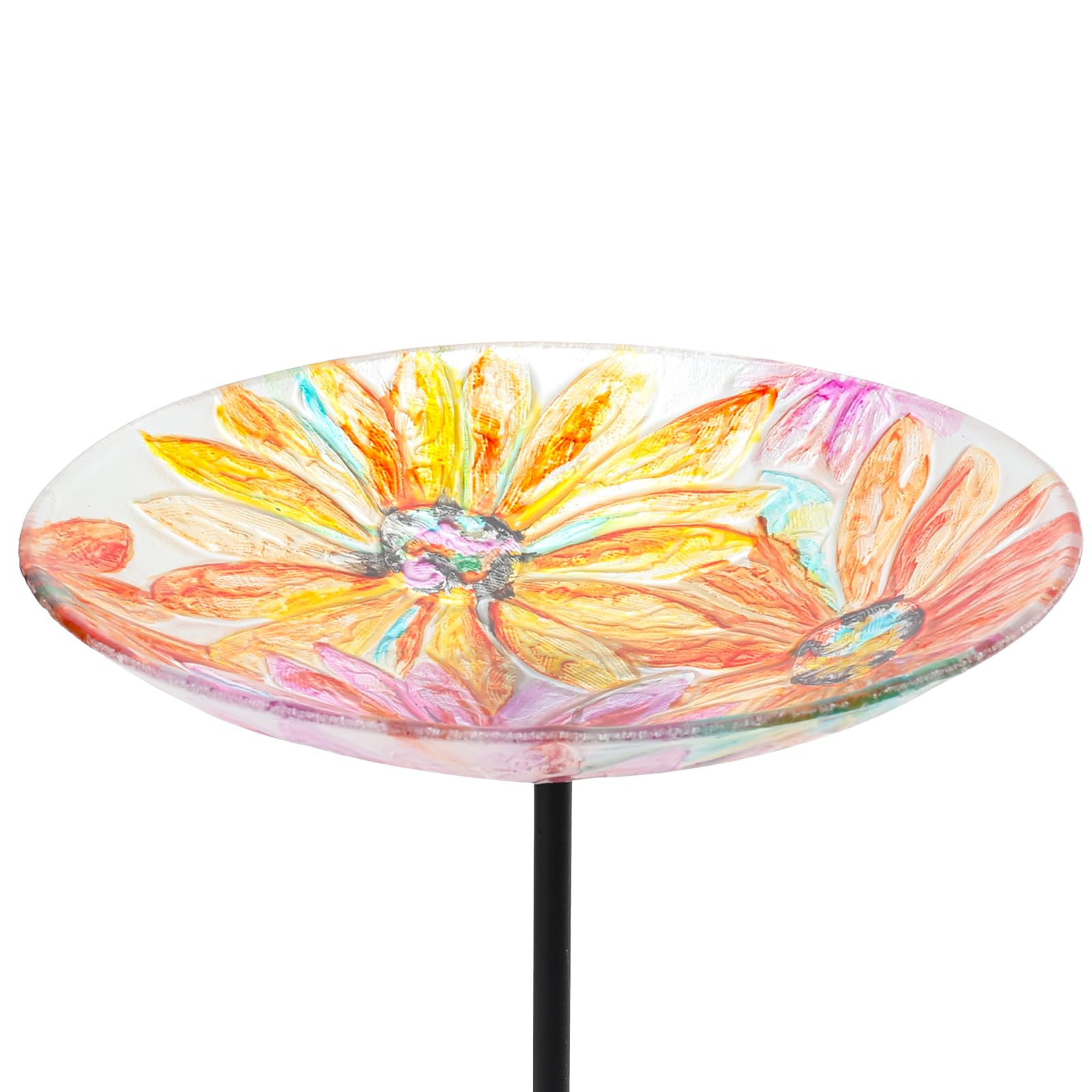 MUMTOP Bird Bath-Outdoor Glass Birdbath - Bird Baths for Outdoors Kolibrie met metalen standaard voor tuin gazon tuin decor