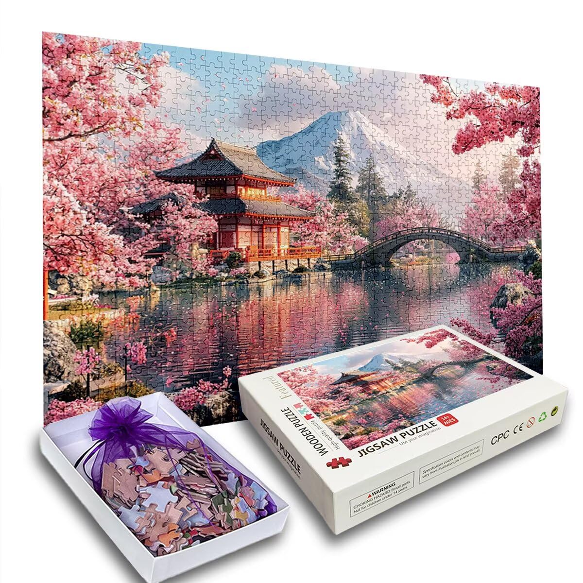 Puzzle 3000 elementów Japonia, puzzle 3000 elementów drewnianych dla dorosłych, gra edukacyjna dla dorosłych, grube i wytrzymałe drewno, puzzle do dekoracji ścian, Mount Fuji) H-70