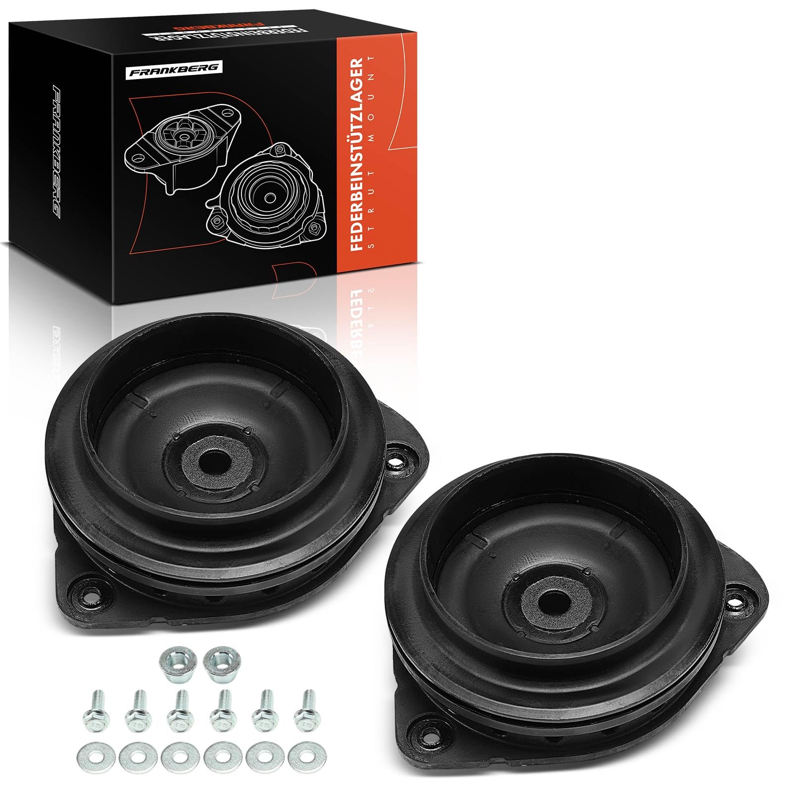 Frankberg 2x Cojinete de domo Cojinete de soporte de suspensión Parte delantera izquierda Derecha Compatible con Fluence Grand Scénic M.e.g.a.n.e Scénic III Replace# 543200001R