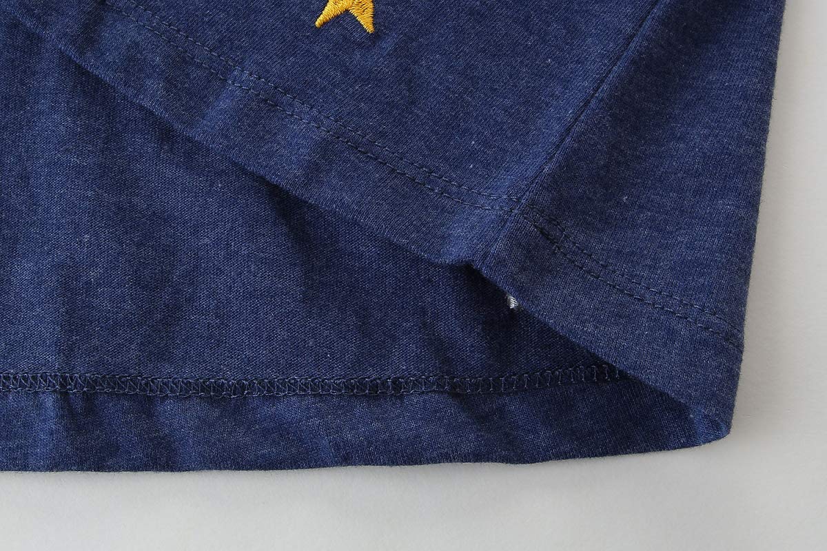 Vestito da bambina a maniche corte, ricamato, casual, estivo, in cotone, 2-7T