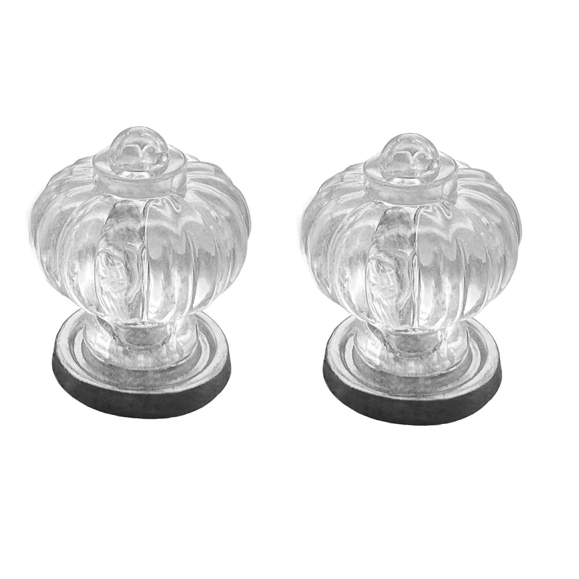 Kfgisd Silver 2Pcs Furniture Drawer Handles And Knobs,Bedroom Drawer Handles 1.25 * 1.02Inch,Crystal Handles(Silver)