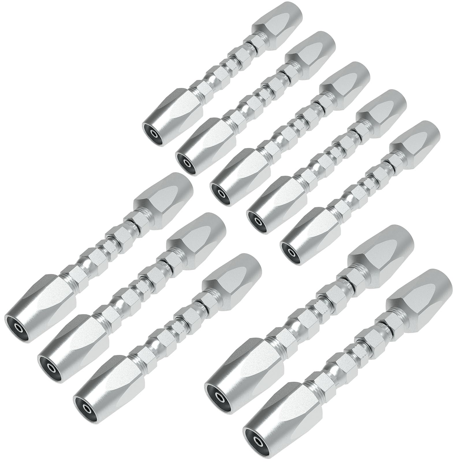 Reusable Hydraulic Hose Field Repair Kit, 1/2'' 3/8'' 1/4'' for Hydraulic Hose Crimper Fittings Size #08#06#04 (5PCS 1/4" &amp; 3PCS 3/8" &amp; 2PCS 1/2")