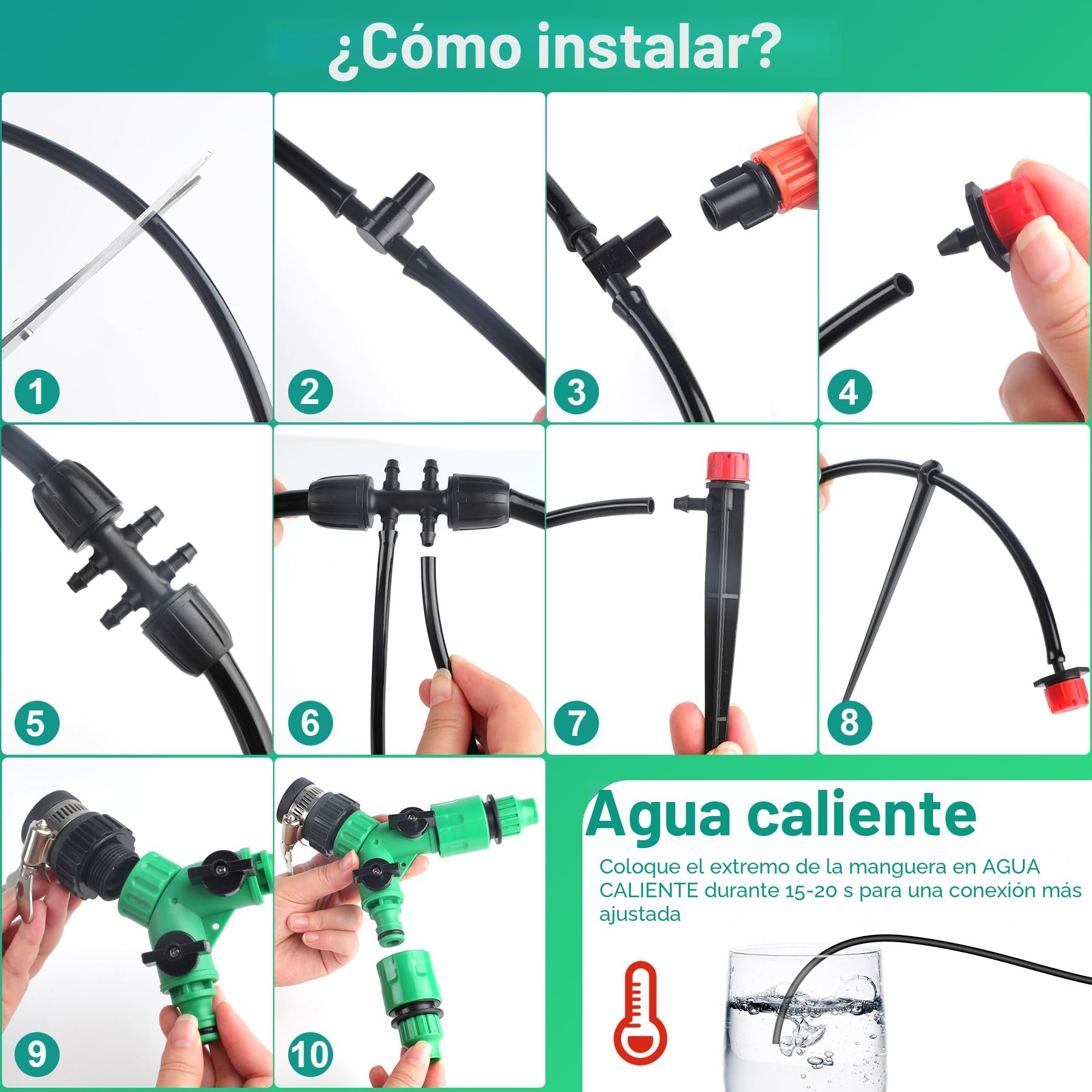 Sistema de Riego Jardín, 315 PCS Sistema de Riego por Goteo, 60M+15M Kit Riego con Automatico para Jardin Invernadero Césped Patio Terraza