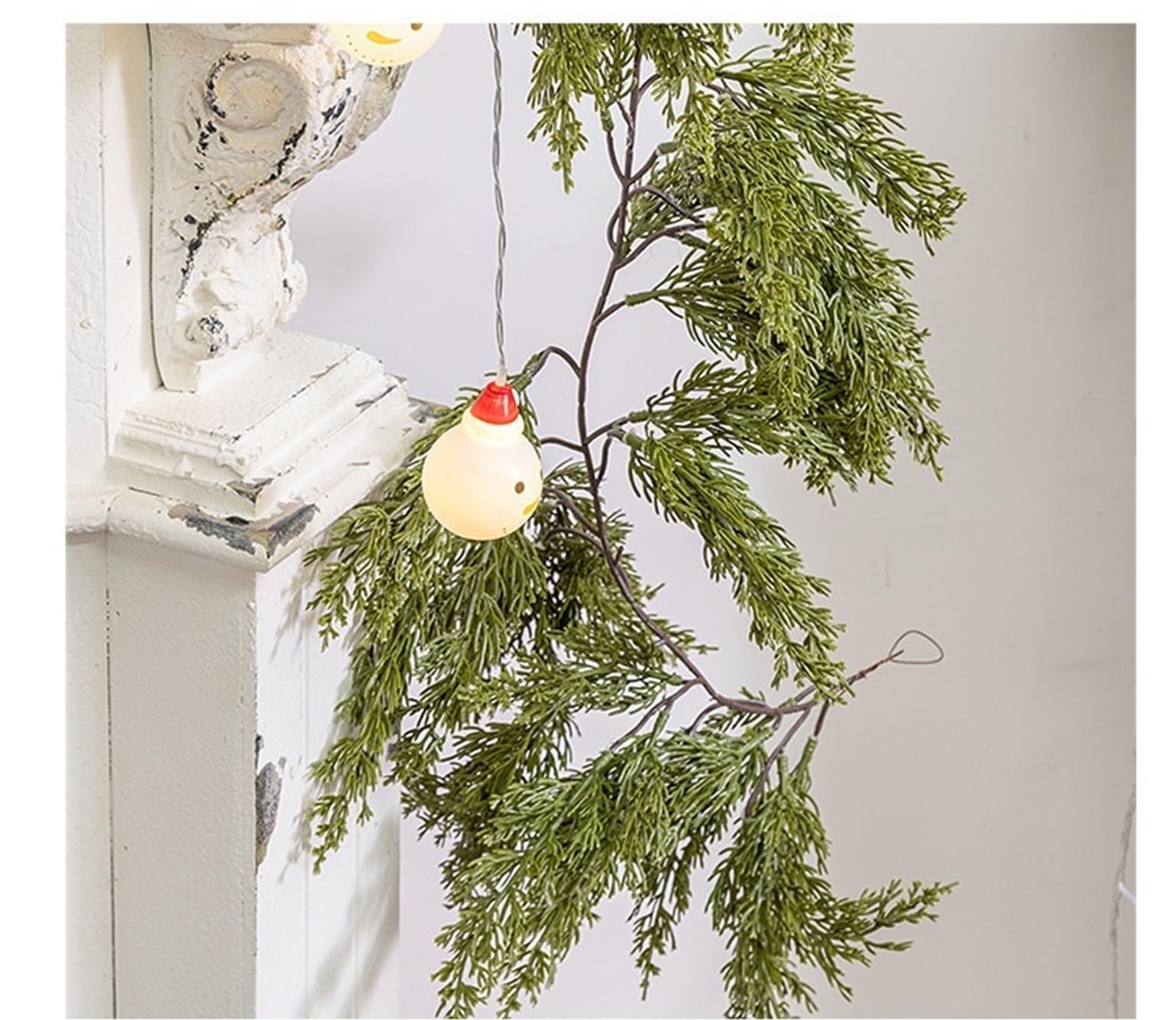 Guirnalda Navidad Guirnalda Navideña De Hojas Artificiales Ciprés For Decorar La Chimenea Adornos Navideños para Chimeneas(180cm)