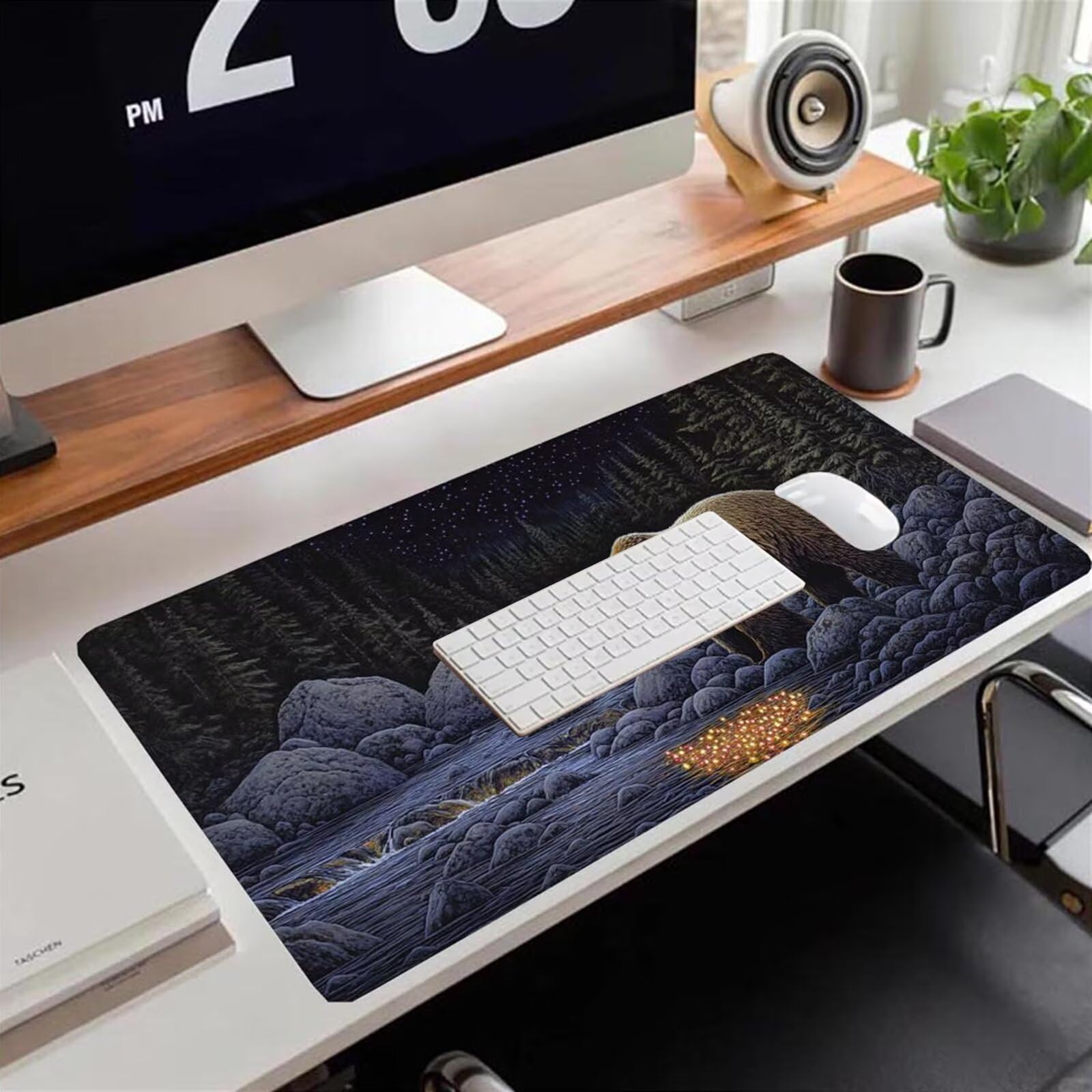 Gamingowa podkładka pod mysz 1200 x 600 x 3 mm, XXL, wodoszczelna, odporna na ścieranie, z przyszytymi krawędziami, czarna, podkładka na biurko, poprawia prędkość i precyzję pod laptopa, komputer