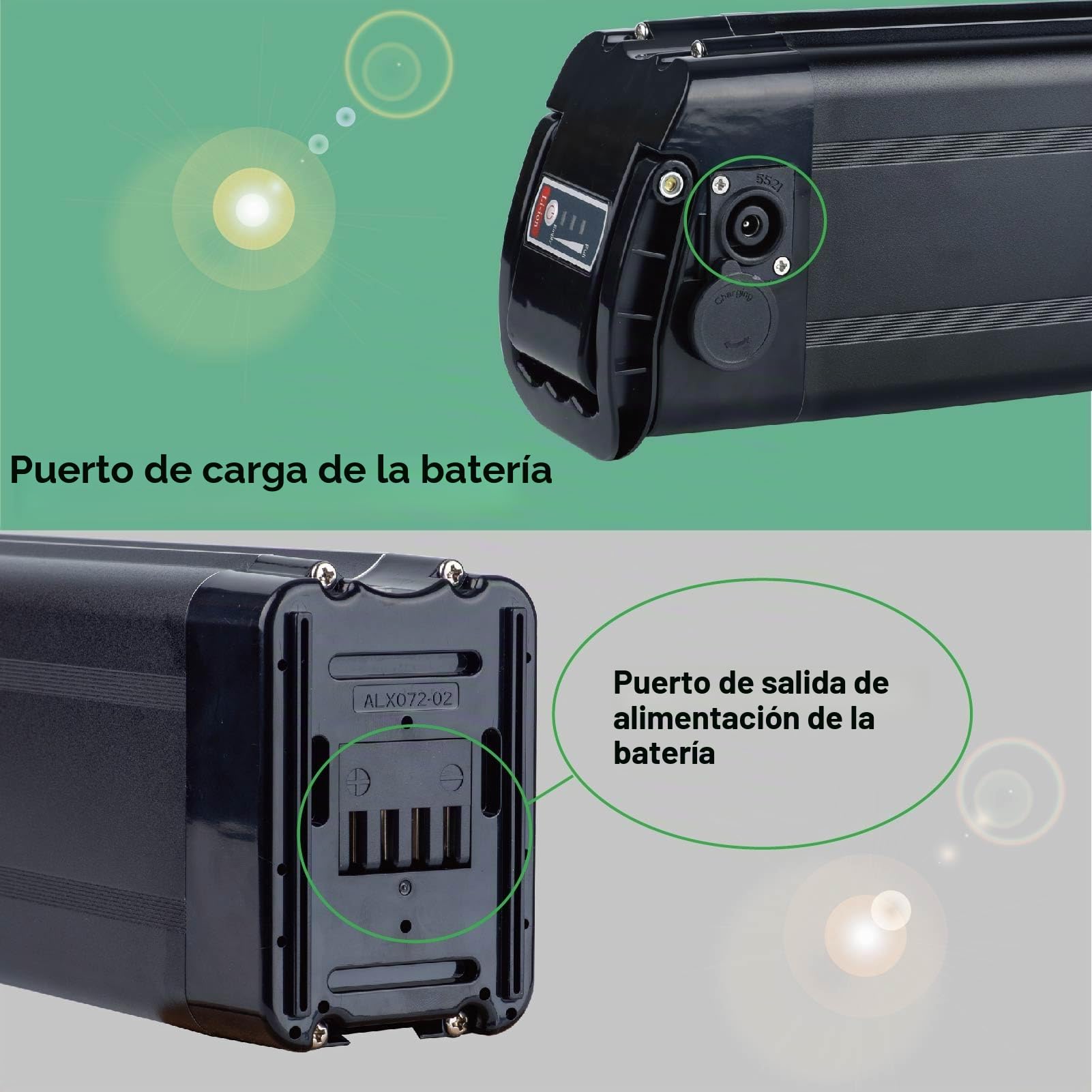 Ebike batería de Repuesto para Aldi para MiFa Trio para Samsung Zhenlong Phylion y Muchos más con Cargador 36V 48V Li-Ion batería de Bicicleta eléctrica (36A 18Ah)