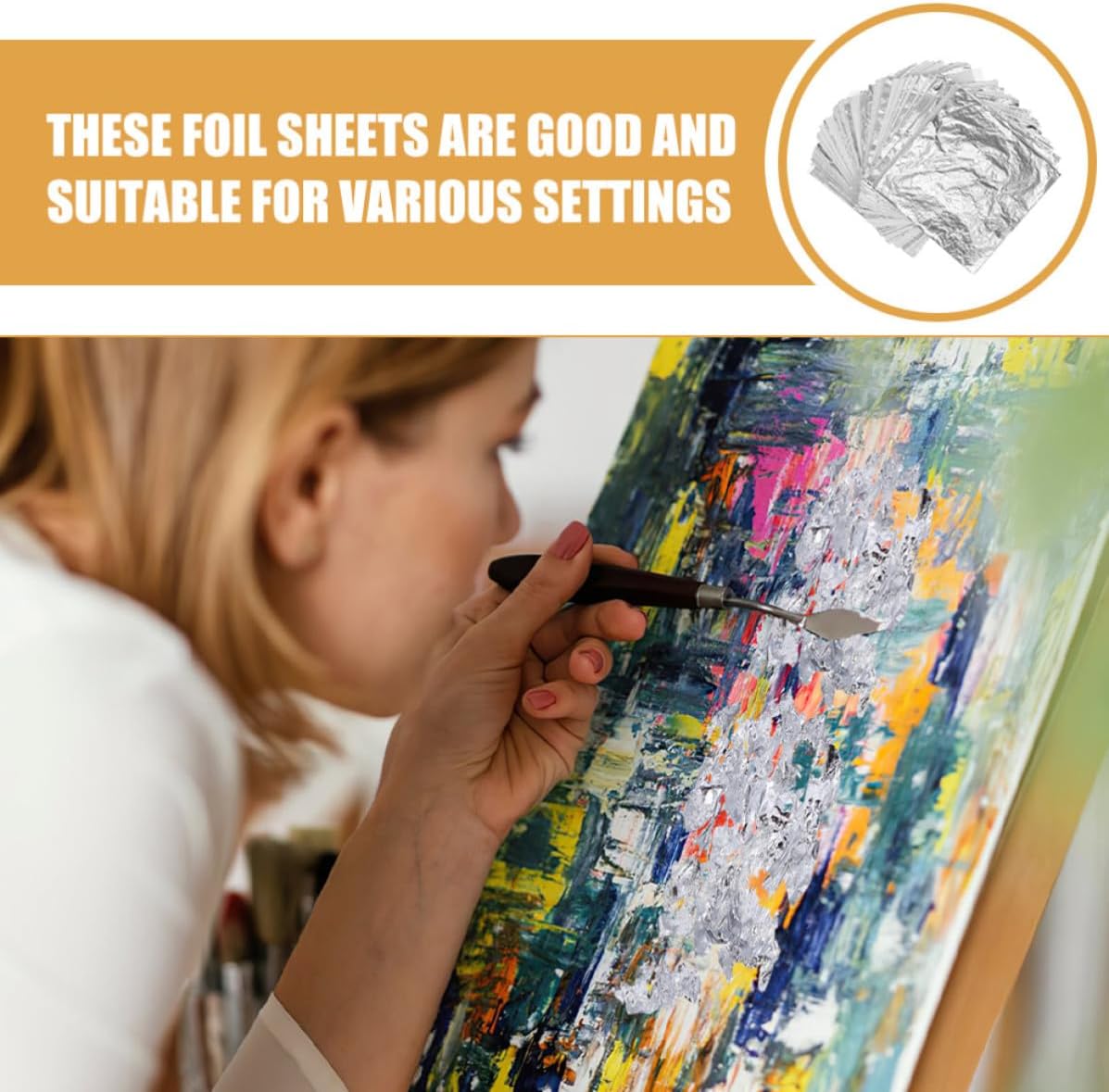 Yardenfun 150pcs Silver Foil Sheets for DIY Crafting and Decoration Moisture Resistant Foil Material Can be Tailored to Fit Walls and Furniture for Artistic Flair